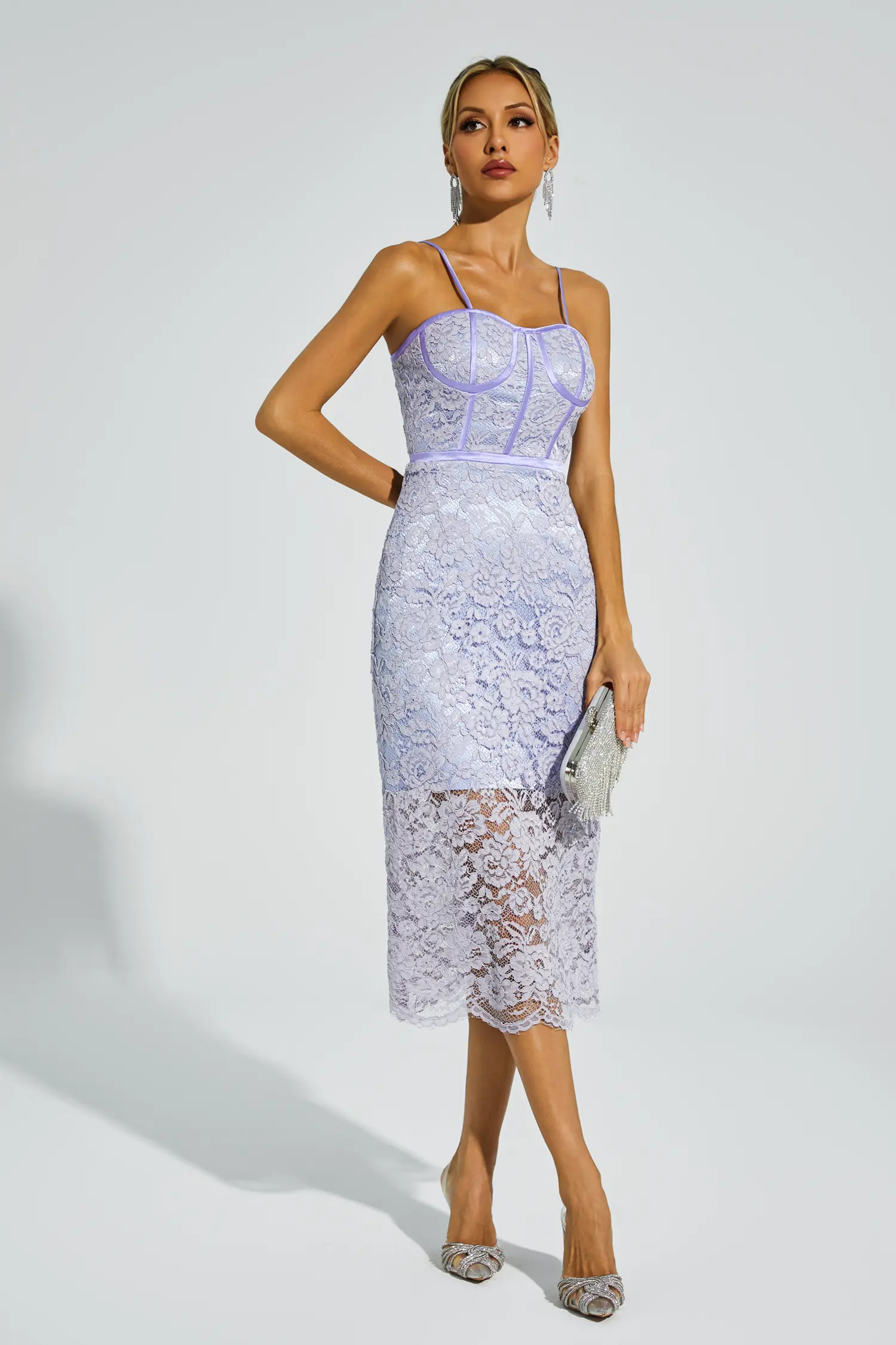 Joel Purple Lace Slip Dress-CATCHALL