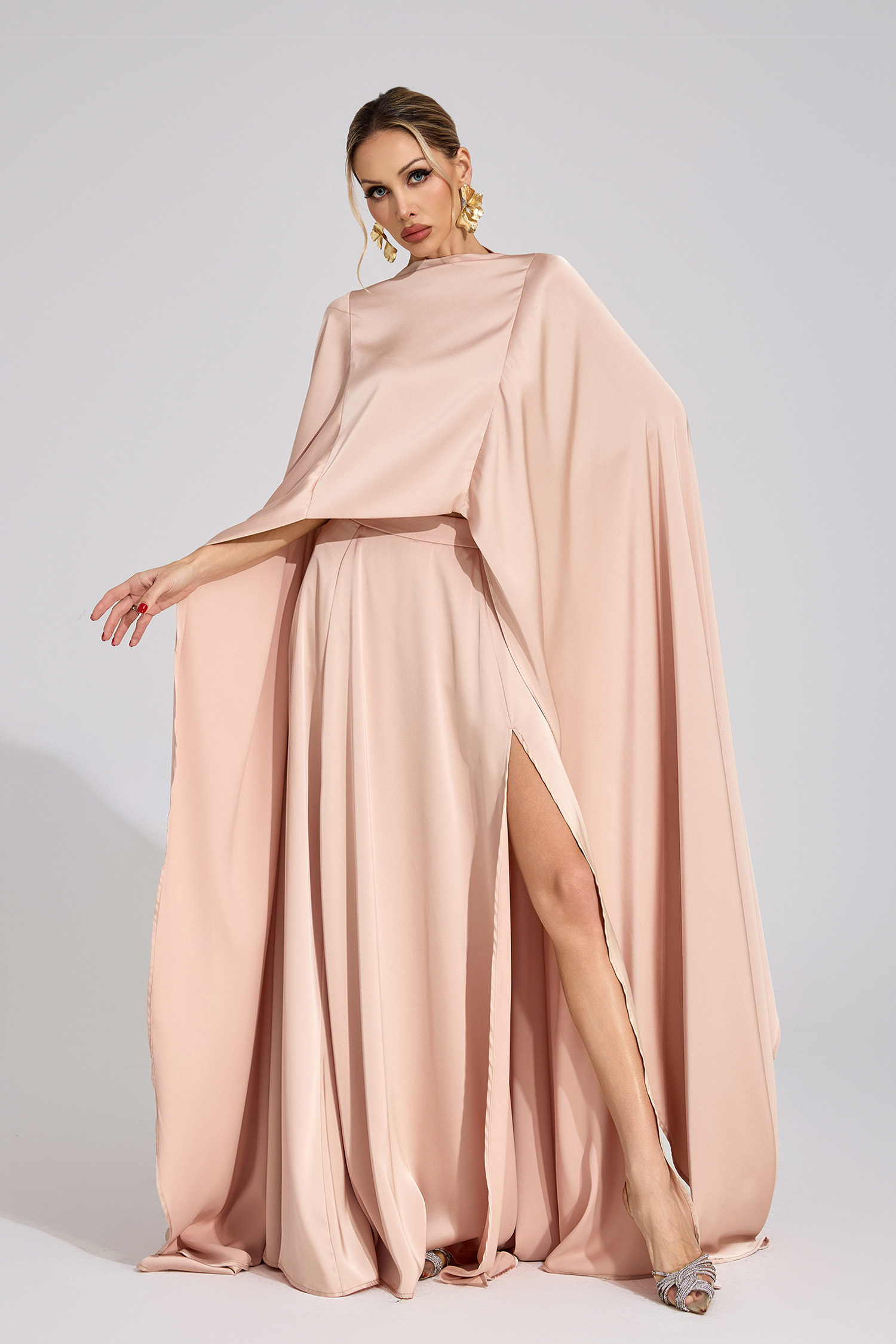 Joule Champagne Scarf Maxi Dress