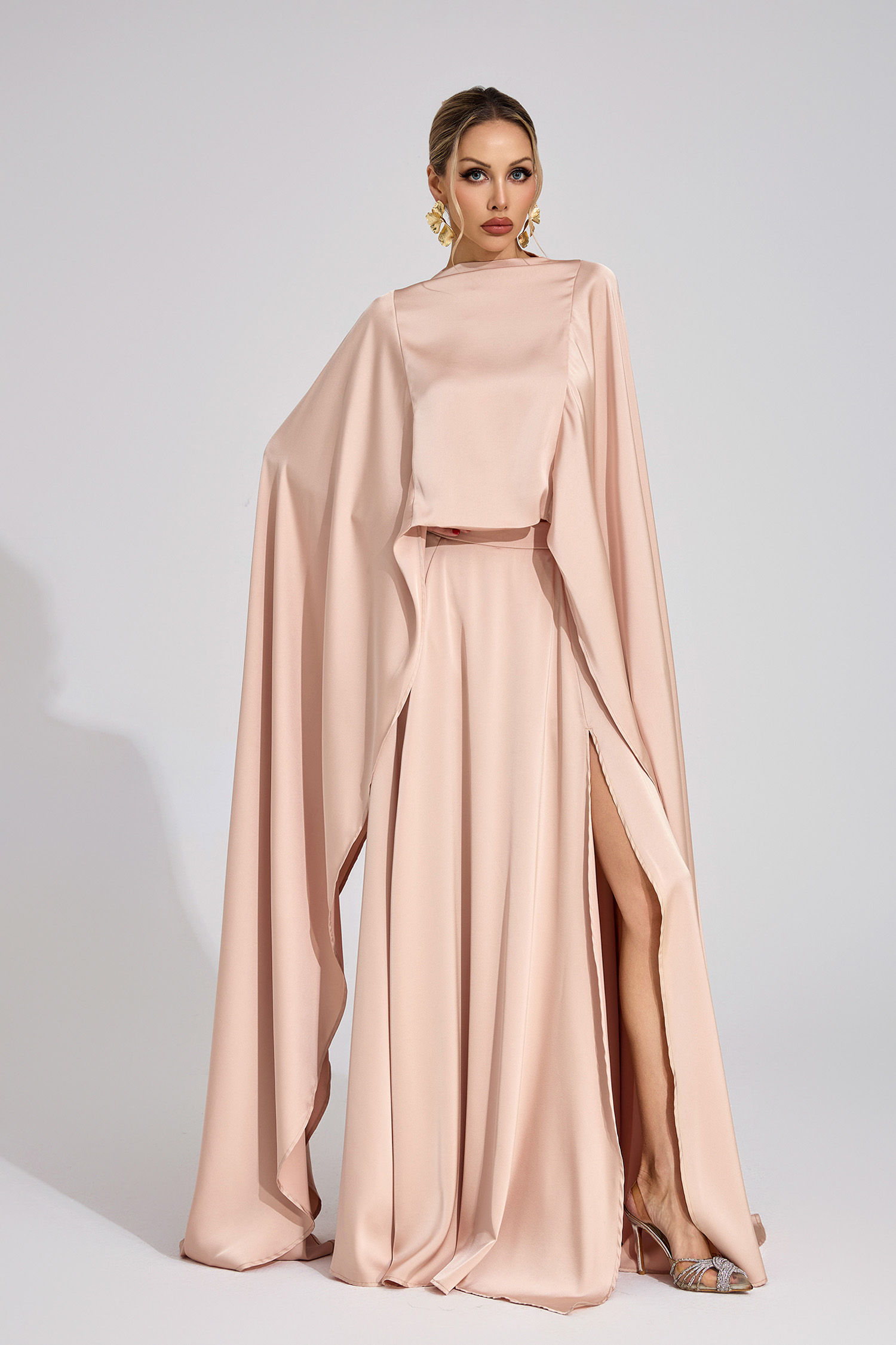 Joule Champagne Scarf Maxi Dress