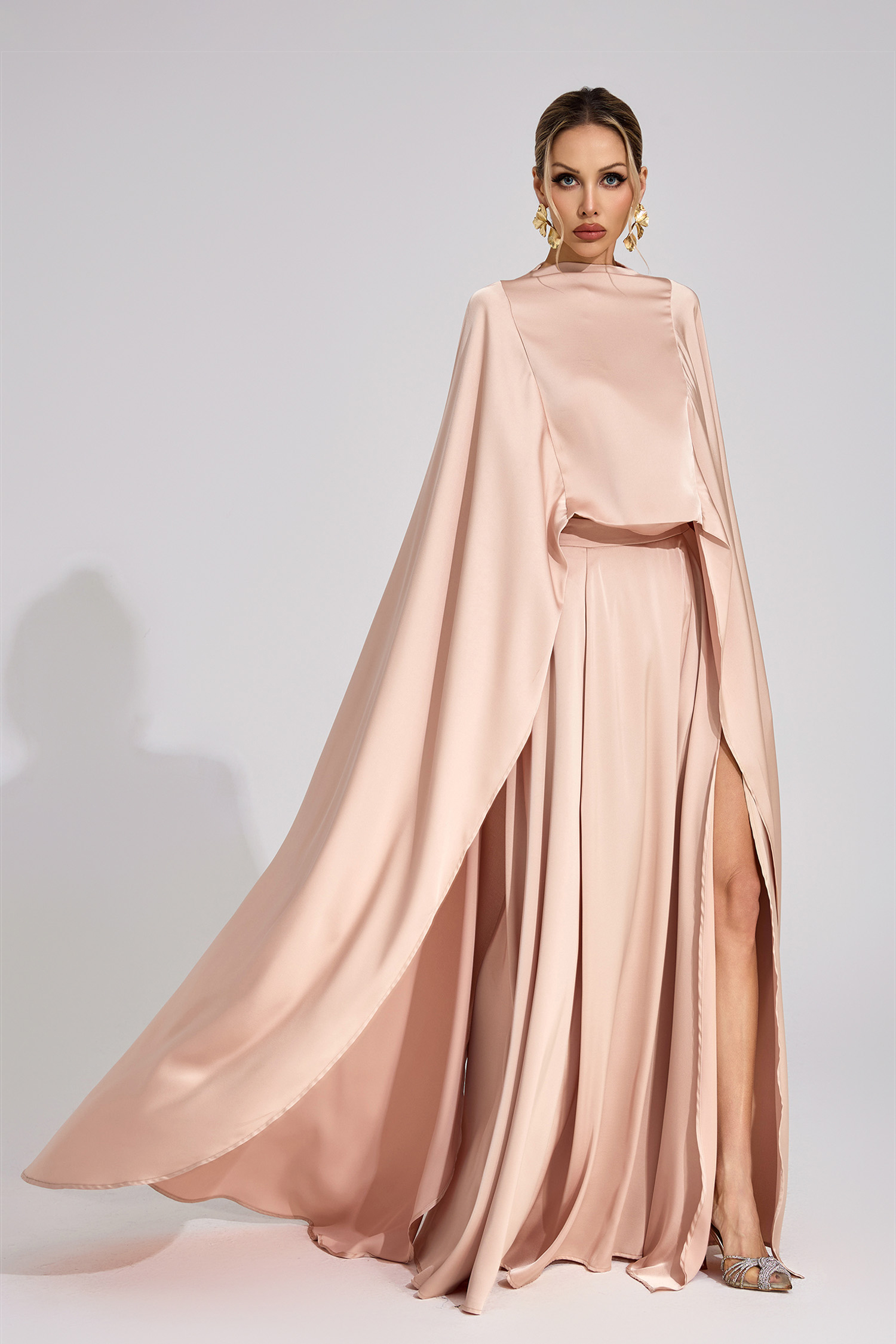 Joule Champagne Scarf Maxi Dress