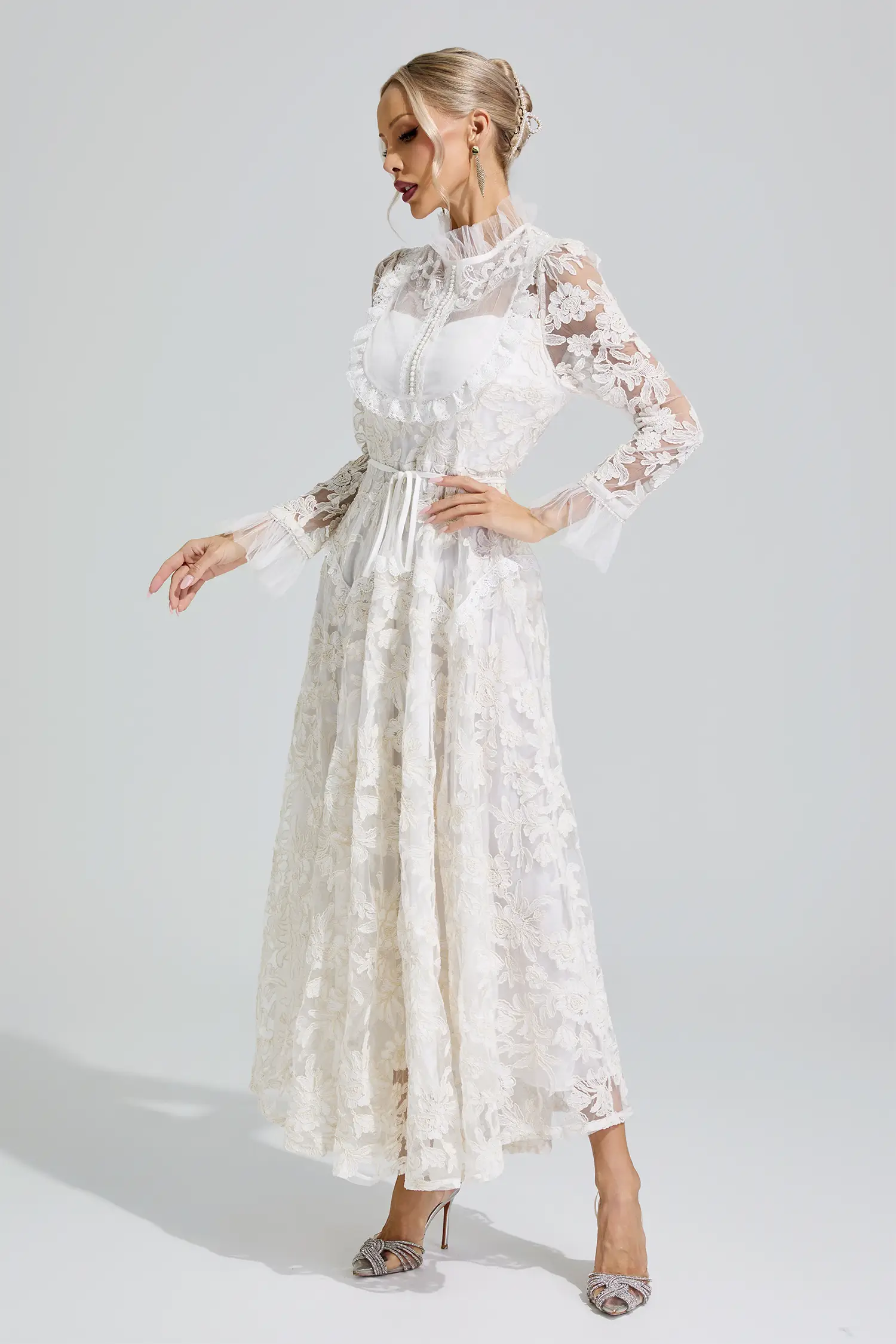 Judith White Lace Maxi Dress