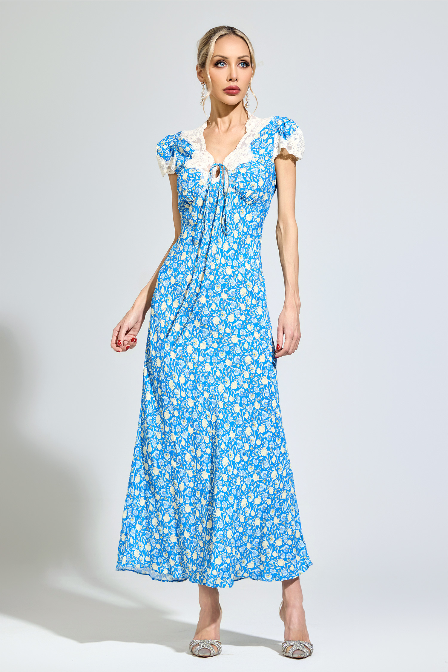 Kafka Blue Floral Print Dress