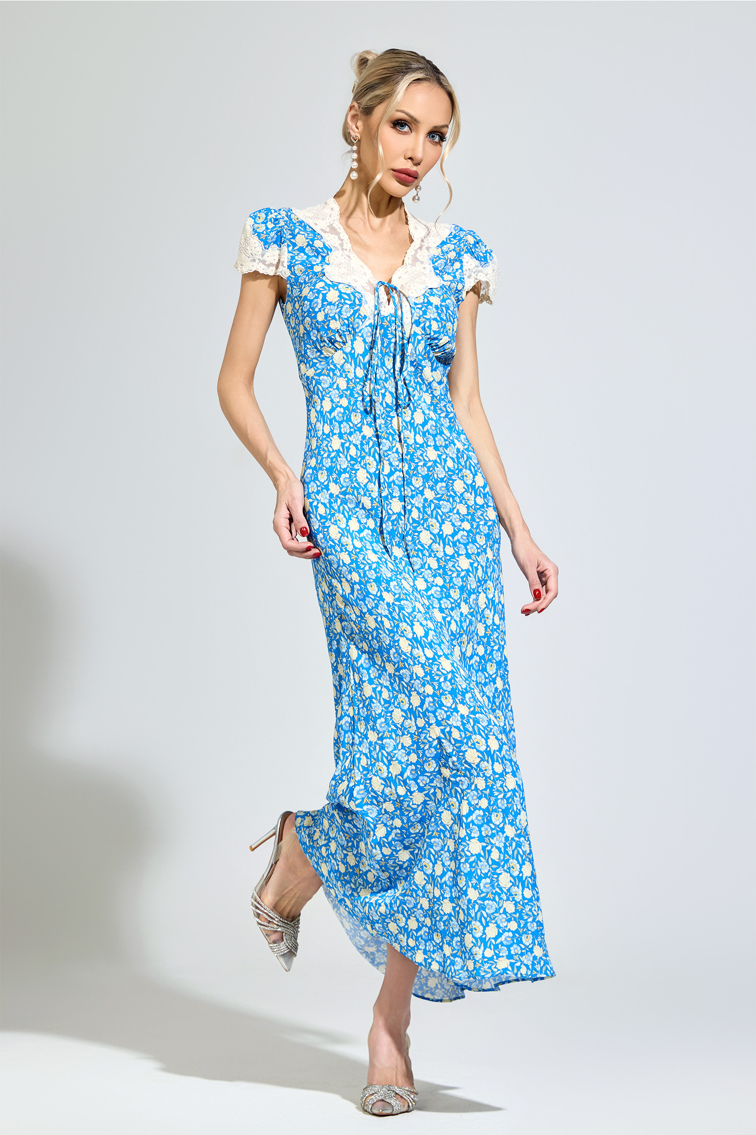 Kafka Blue Floral Print Dress