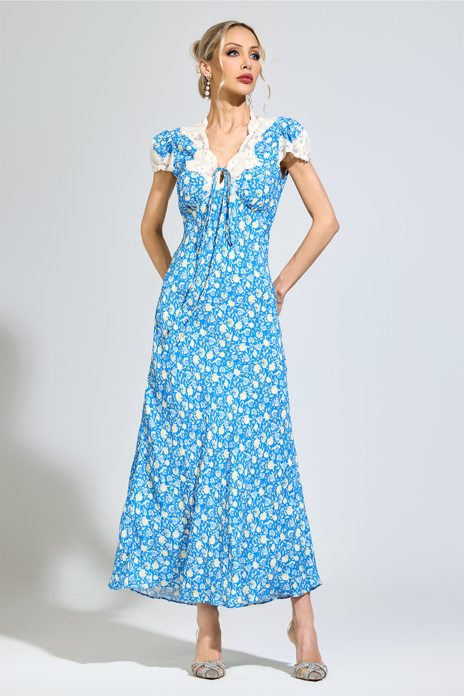 Kafka Blue Floral Print Dress