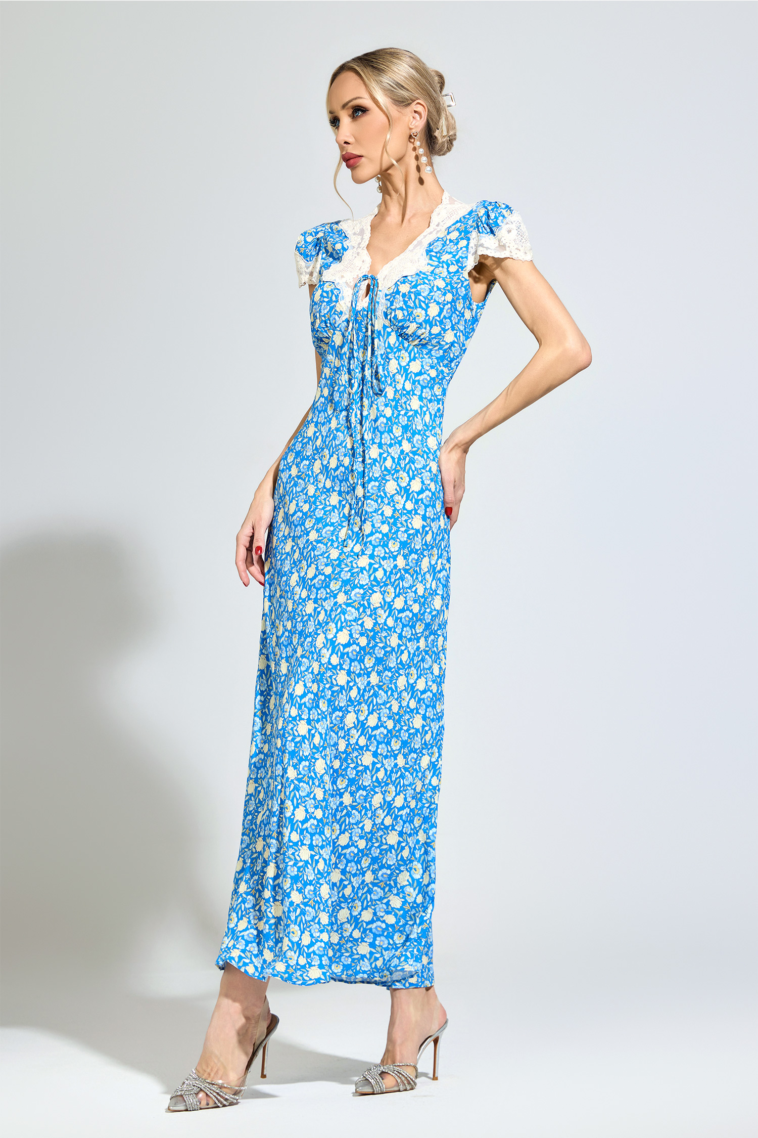 Kafka Blue Floral Print Dress