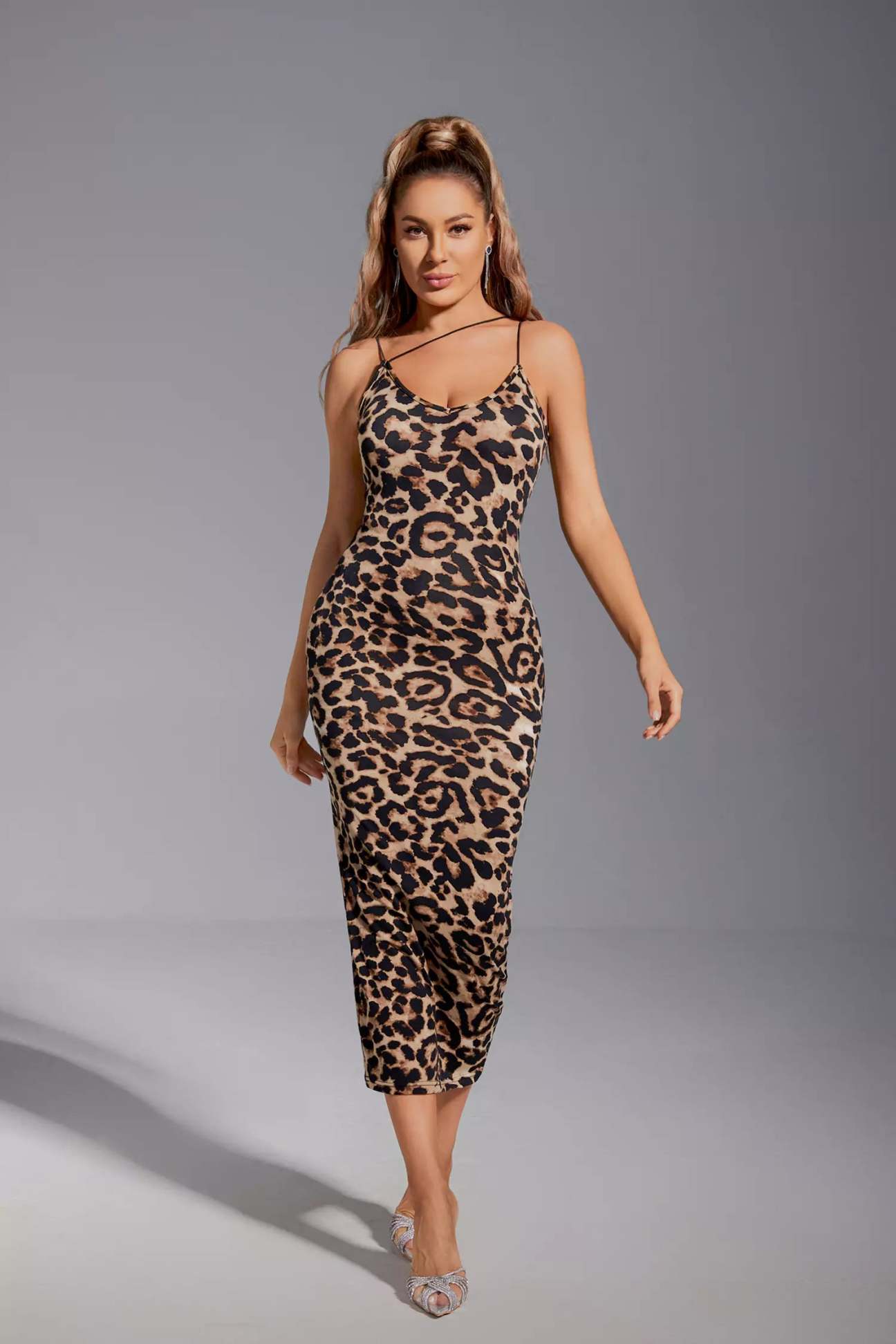 White Leopard Bodycon Dress