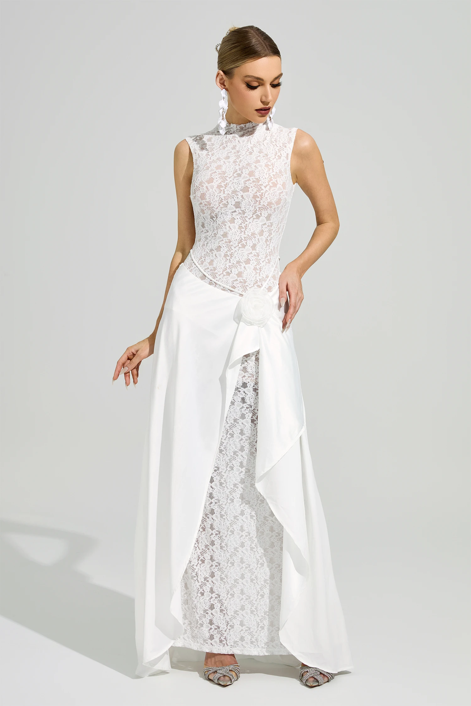 Kandinsky White Lace Formal Dress