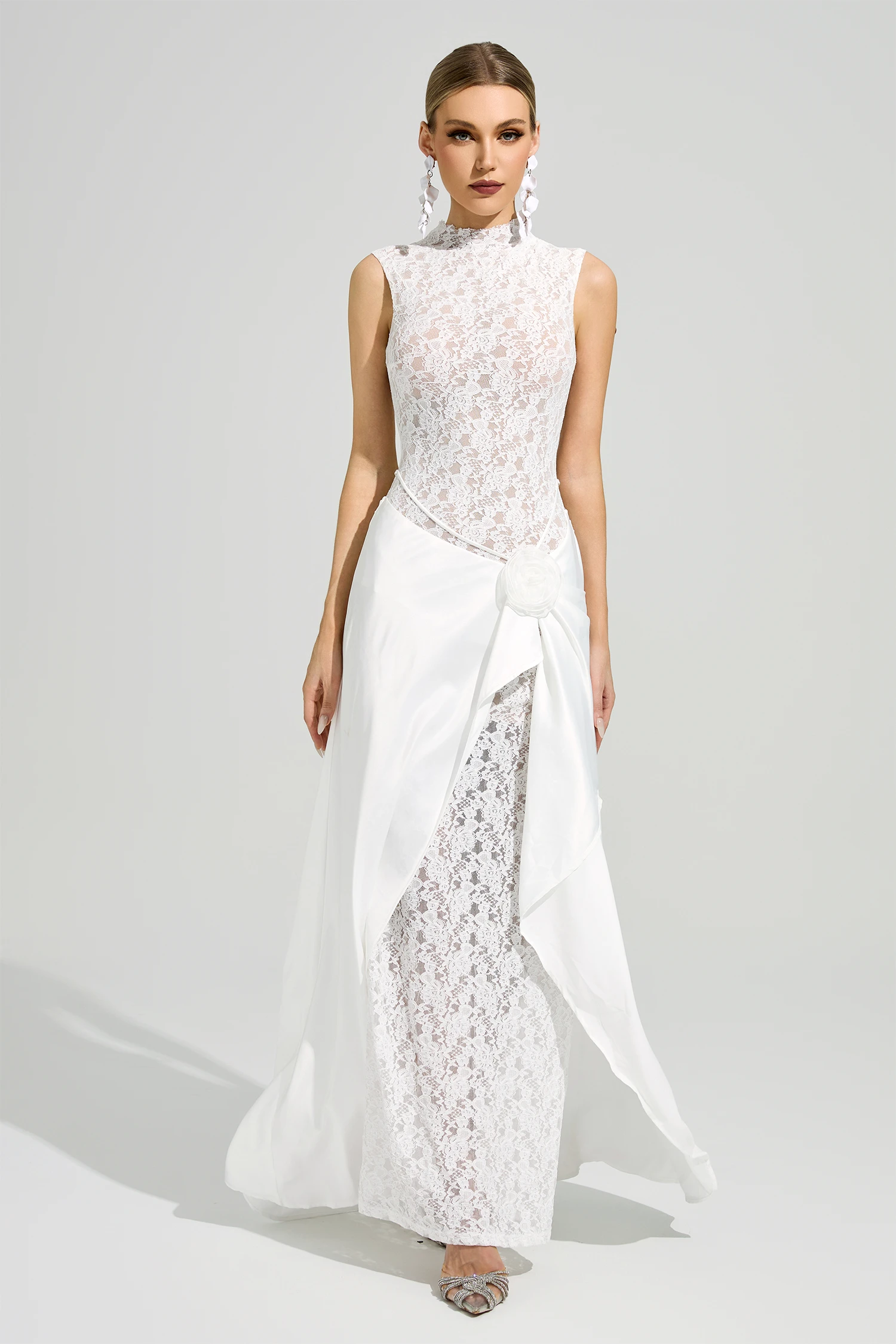 Kandinsky White Lace Formal Dress