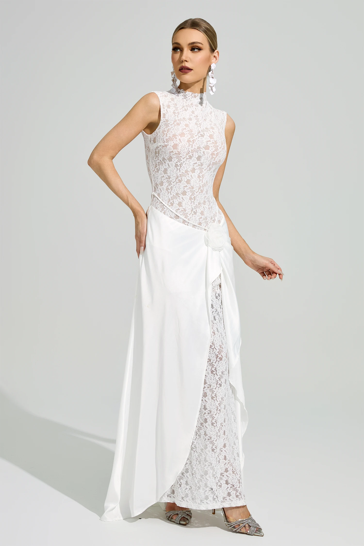 Kandinsky White Lace Formal Dress