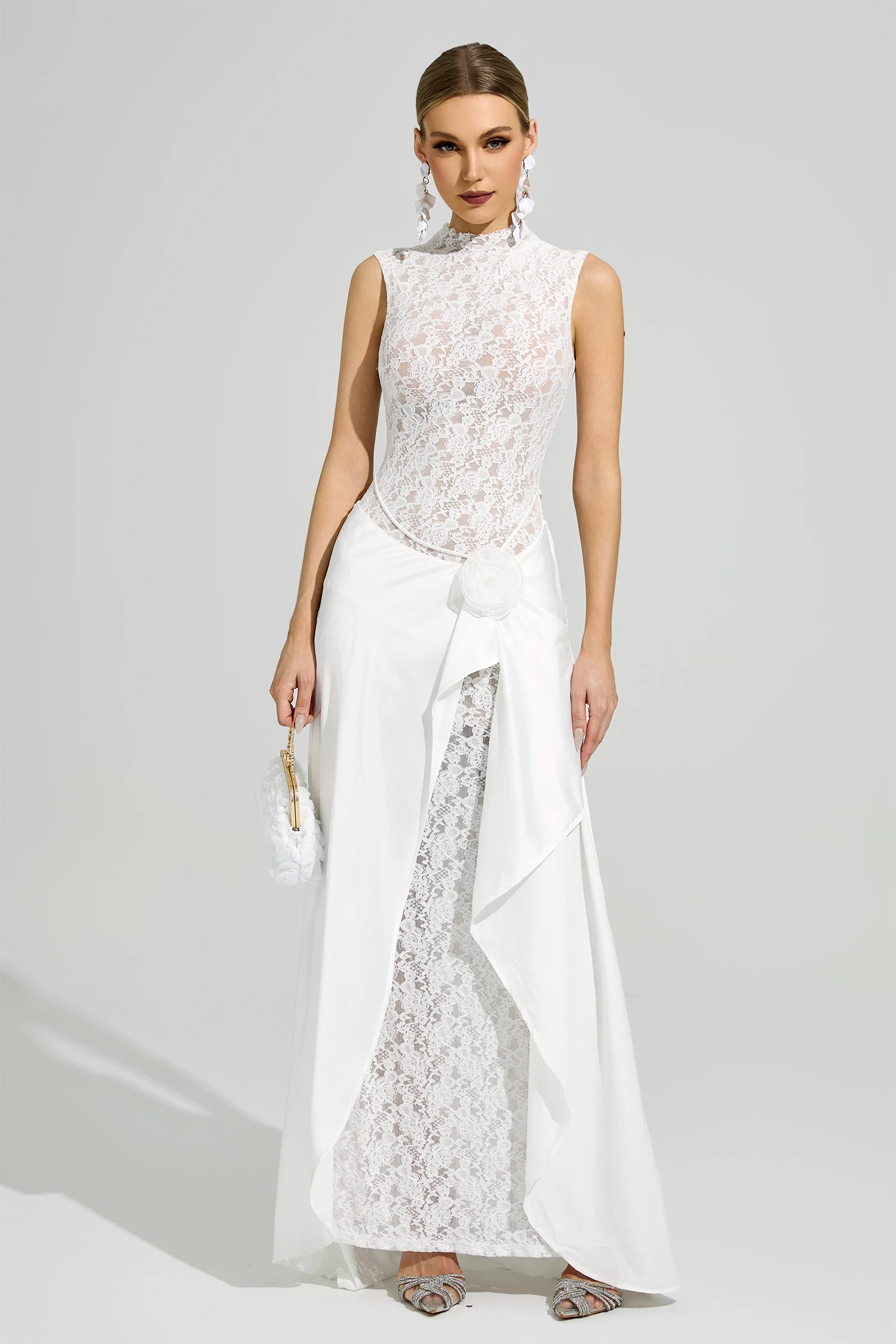 Kandinsky White Lace Formal Dress