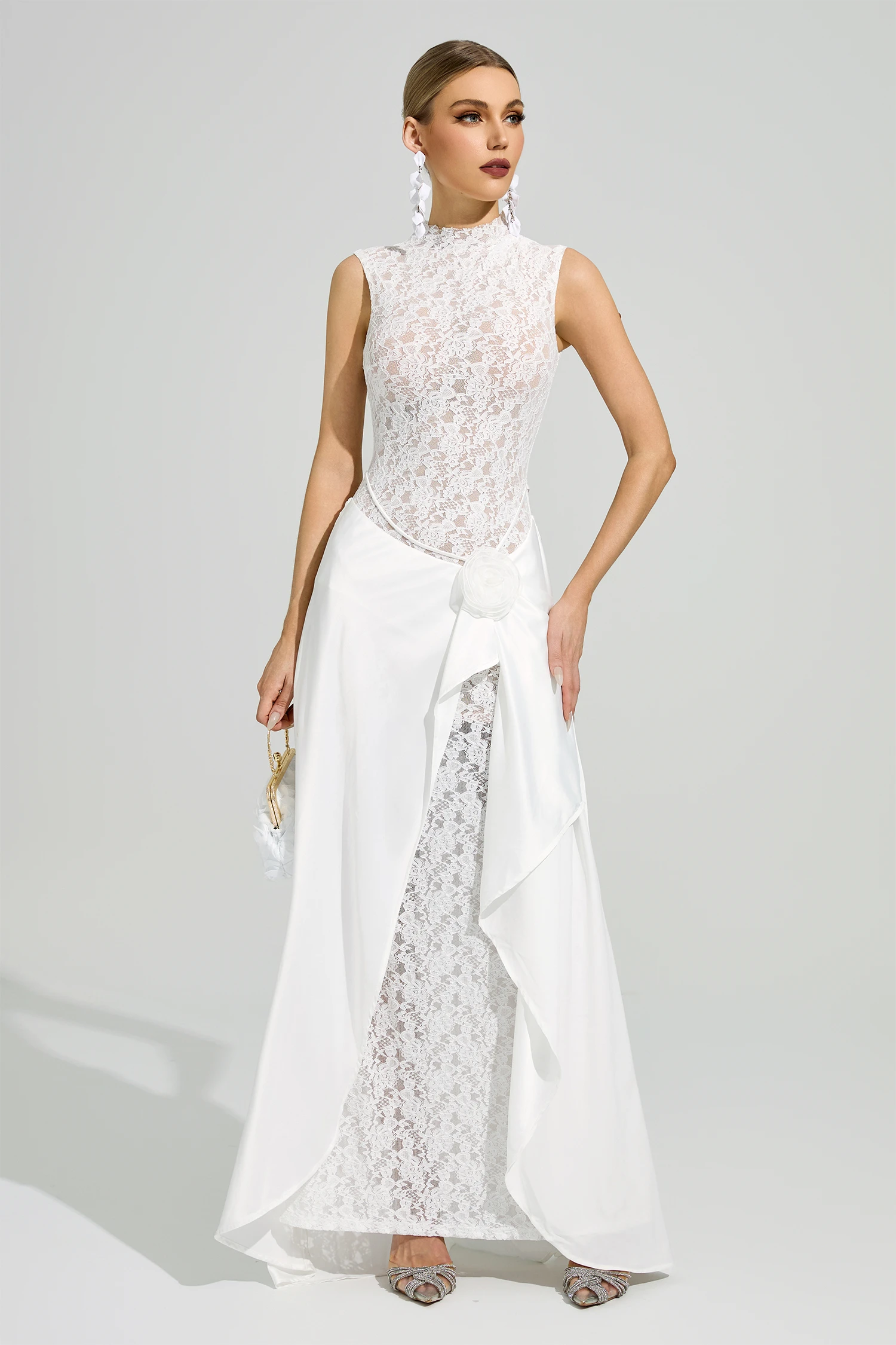 Kandinsky White Lace Formal Dress