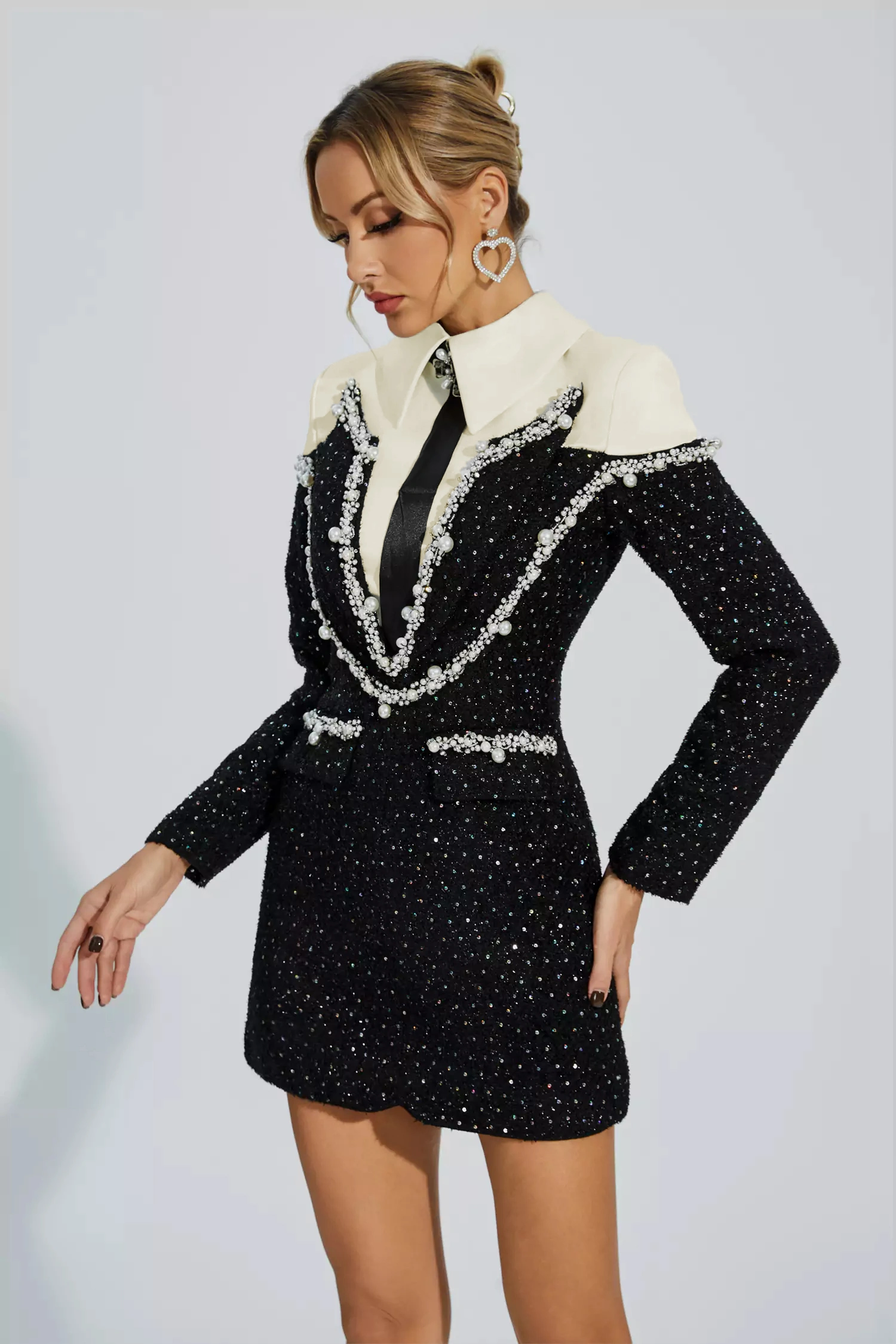 Katelyn Black Diamond Mini Dress