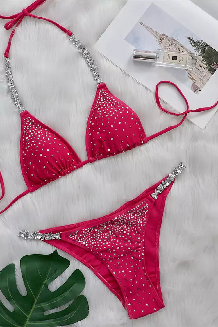 Kaylani Rose Red Diamante Bikini-CATCHALL
