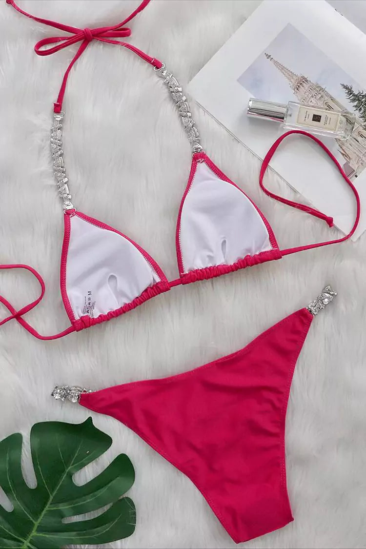 Kaylani Rose Red Diamante Bikini-CATCHALL