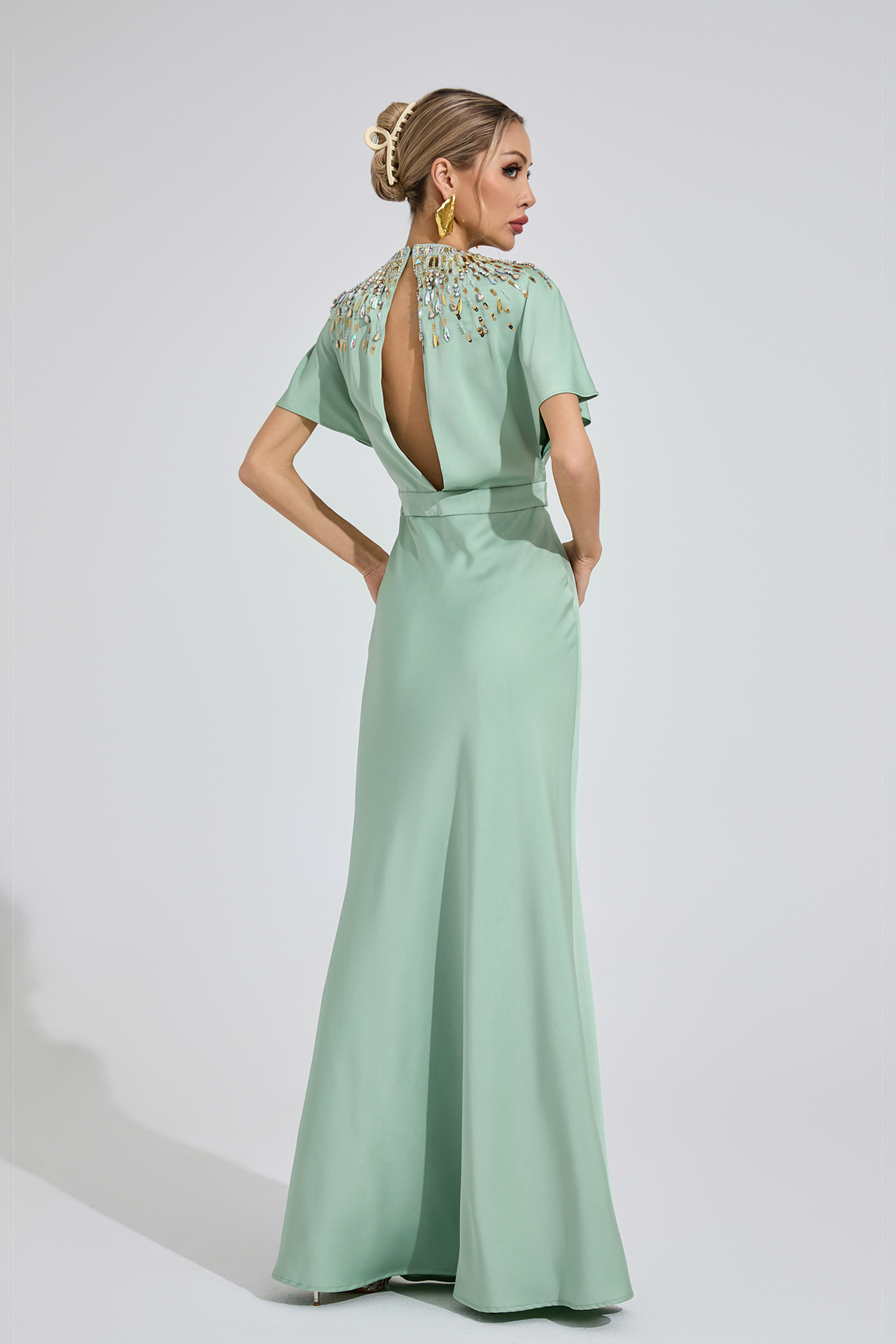 Kerensa Green Diamond Maxi Dress