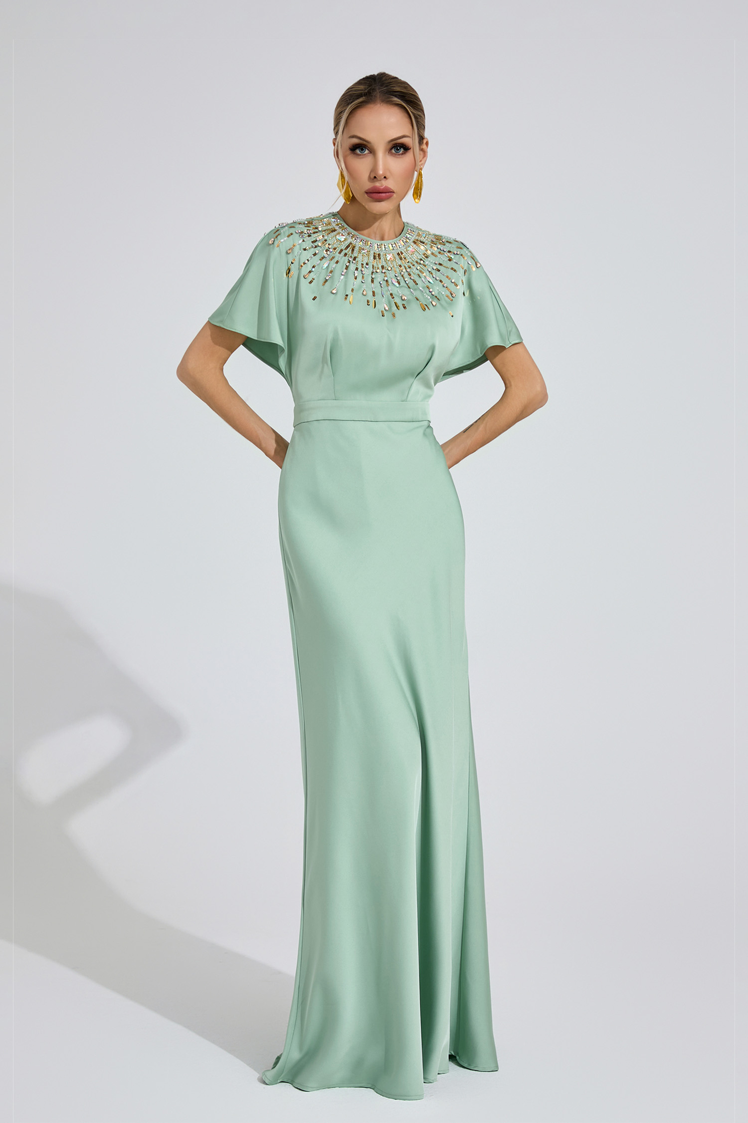 Kerensa Green Diamond Maxi Dress