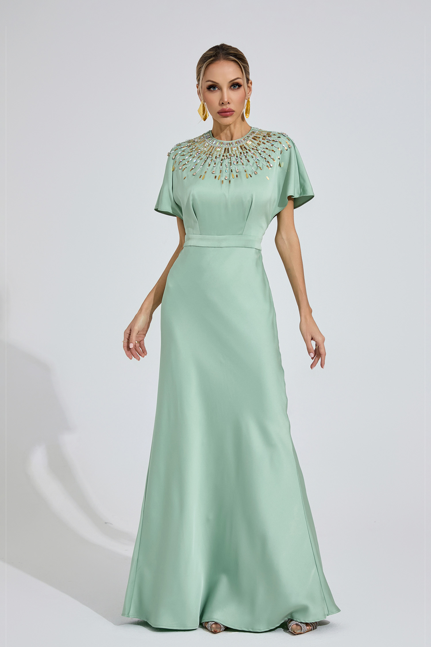 Kerensa Green Diamond Maxi Dress