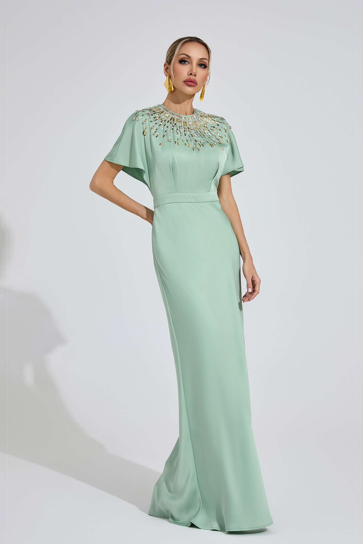 Kerensa Green Diamond Maxi Dress