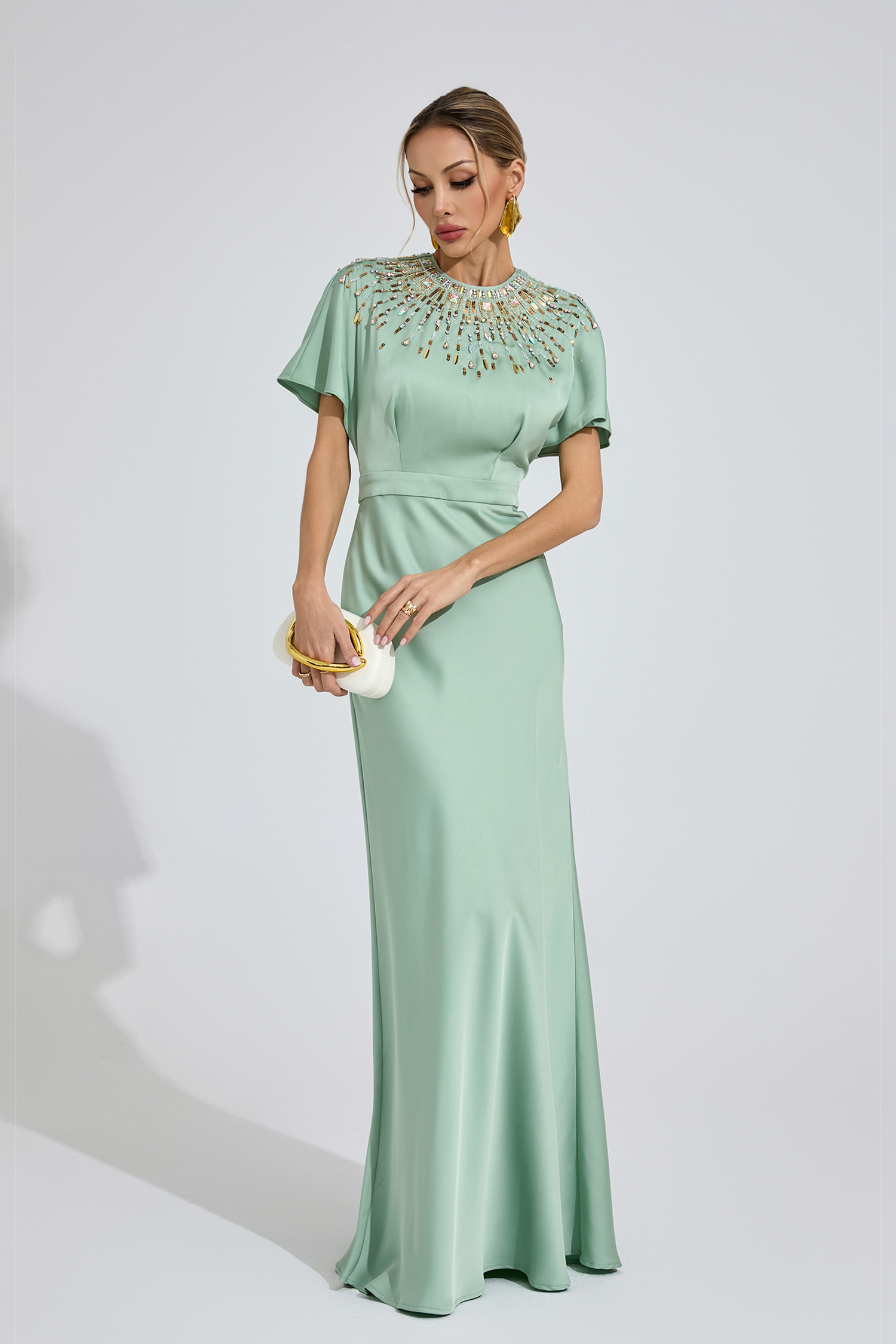 Kerensa Green Diamond Maxi Dress