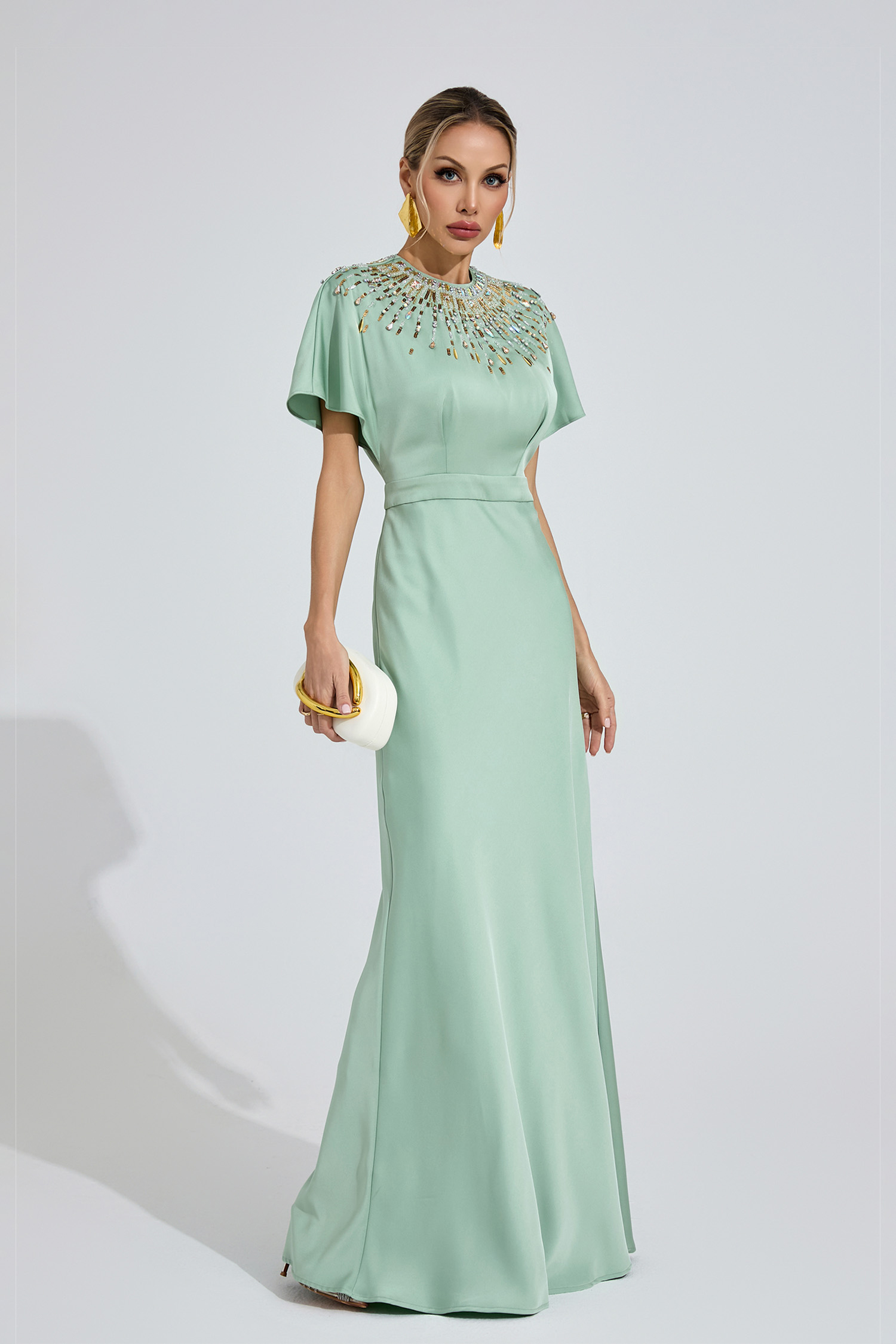 Kerensa Green Diamond Maxi Dress