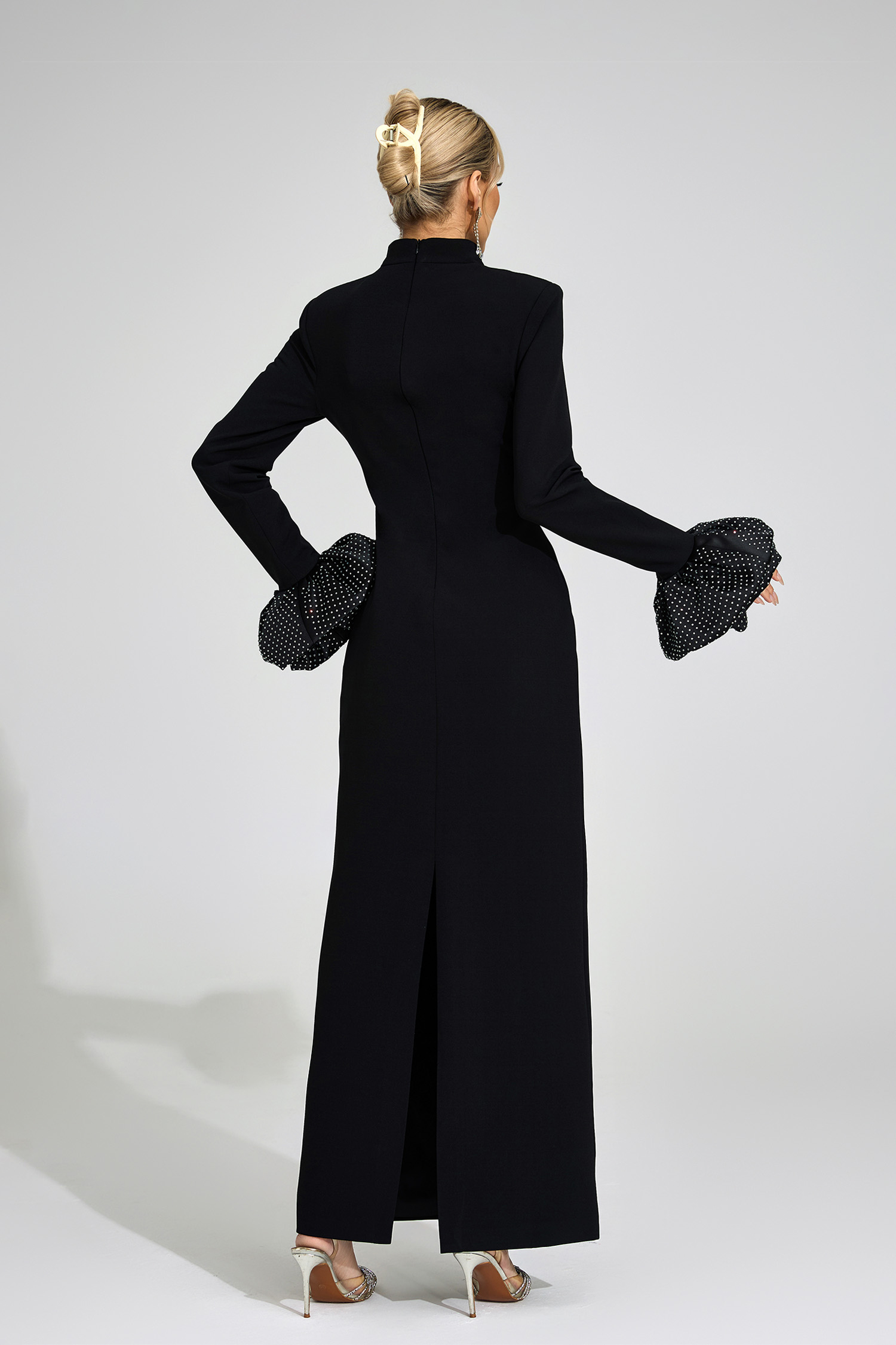 Kirsten Black Puff Sleeve Maxi Dress