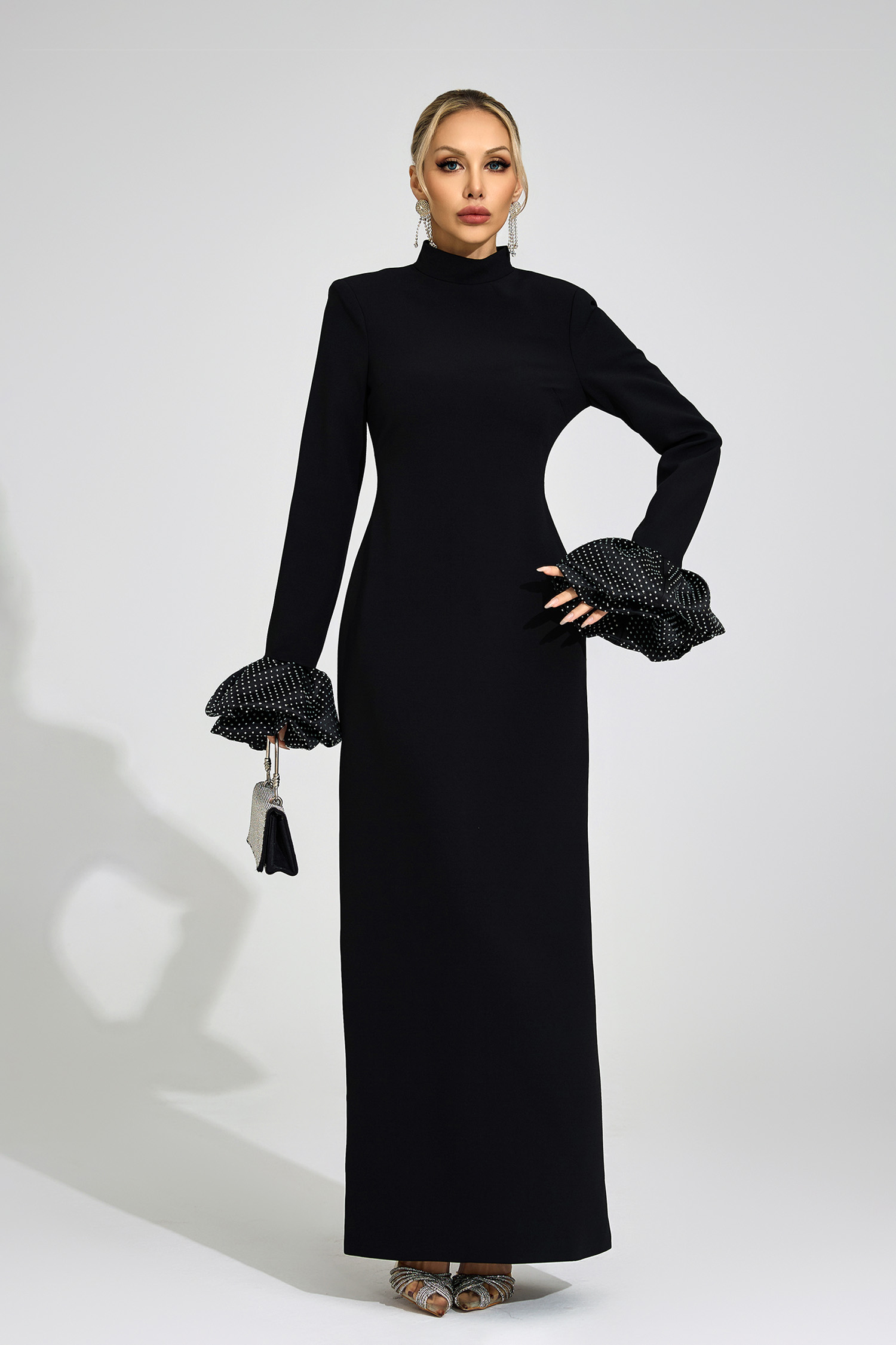Kirsten Black Puff Sleeve Maxi Dress
