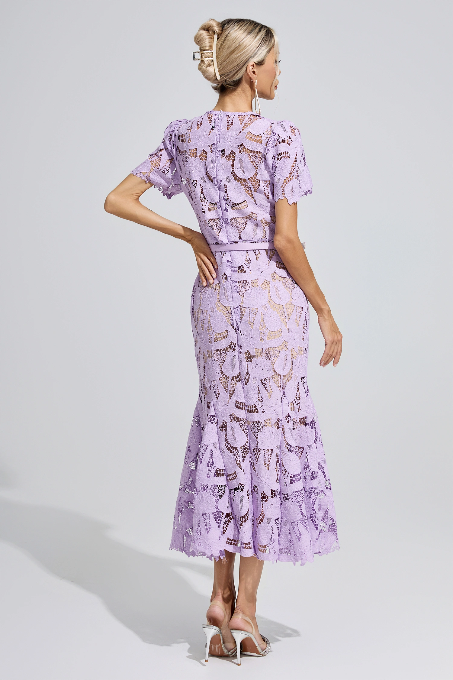Lamarr Purple Lace Mermaid Maxi Dress