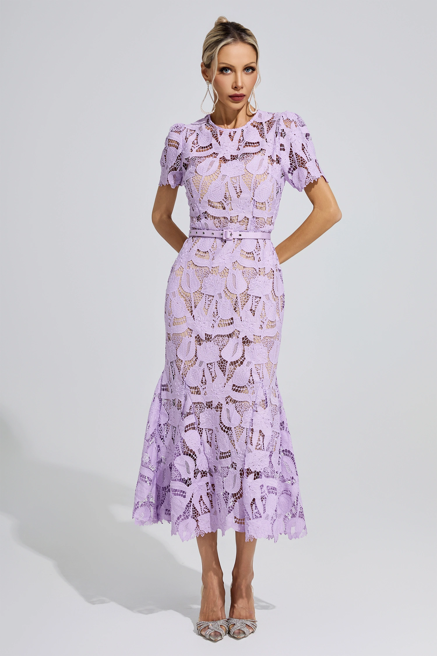 Lamarr Purple Lace Mermaid Maxi Dress