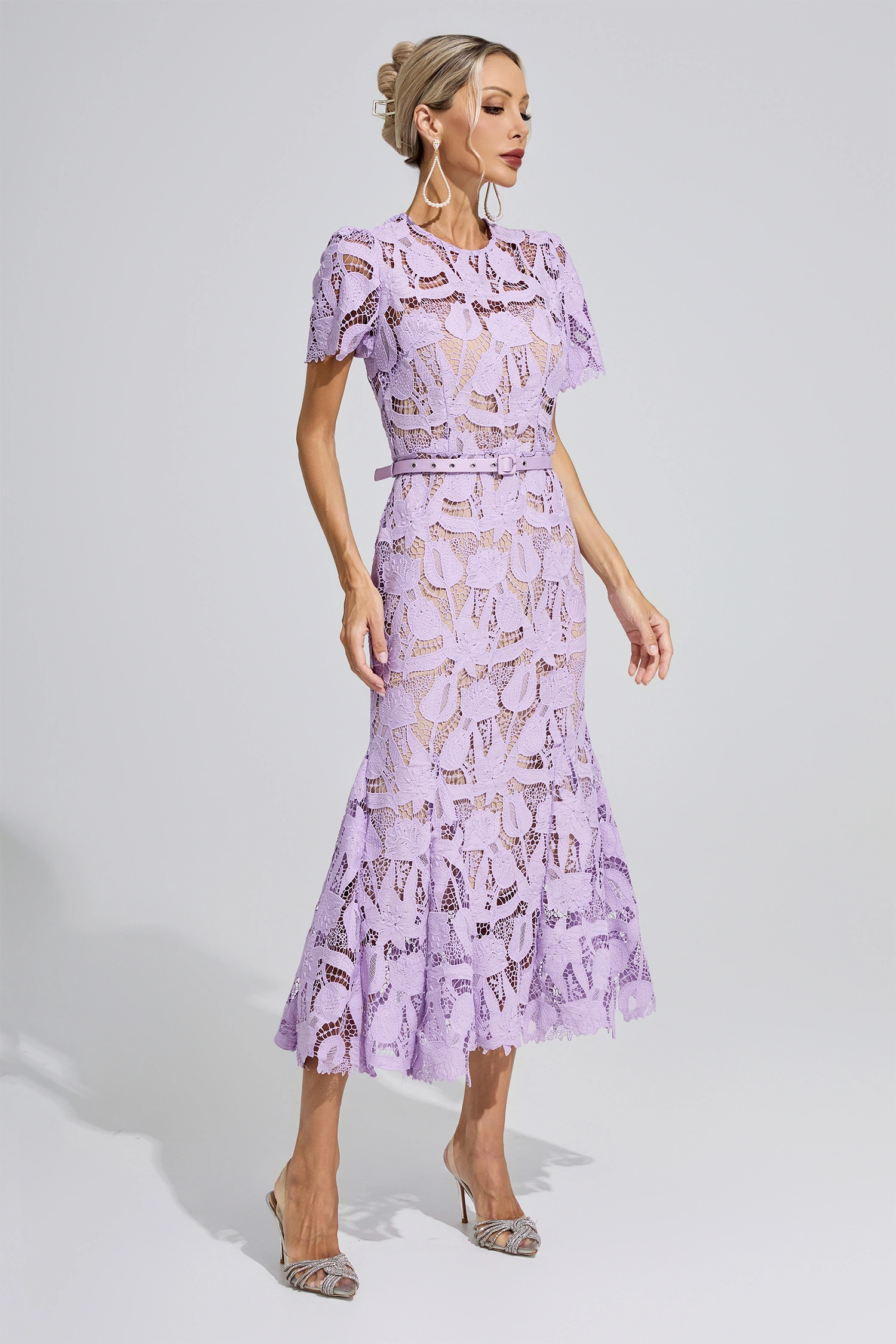 Lamarr Purple Lace Mermaid Maxi Dress