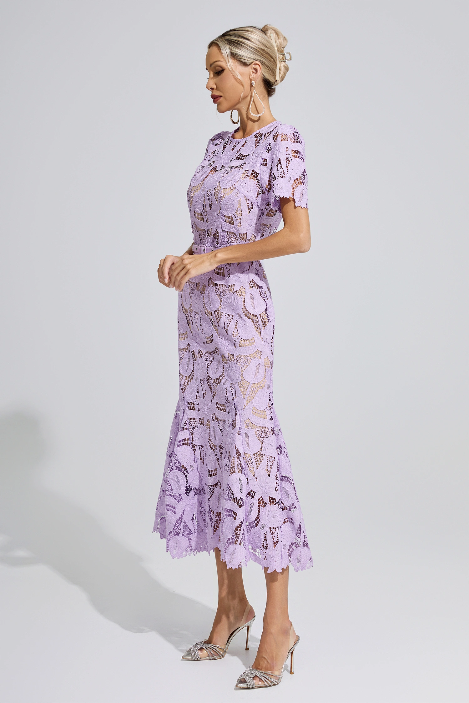Lamarr Purple Lace Mermaid Maxi Dress