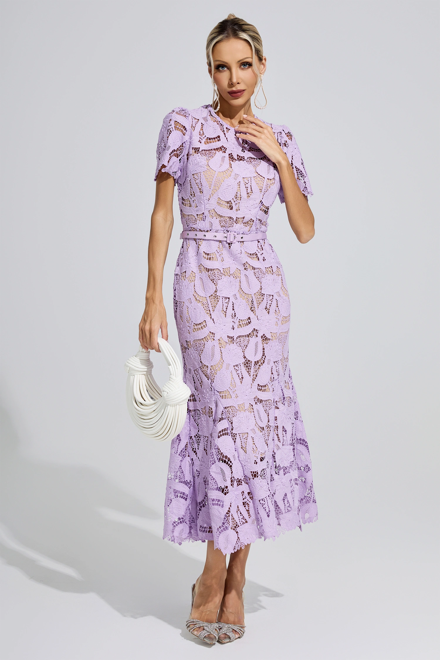 Lamarr Purple Lace Mermaid Maxi Dress