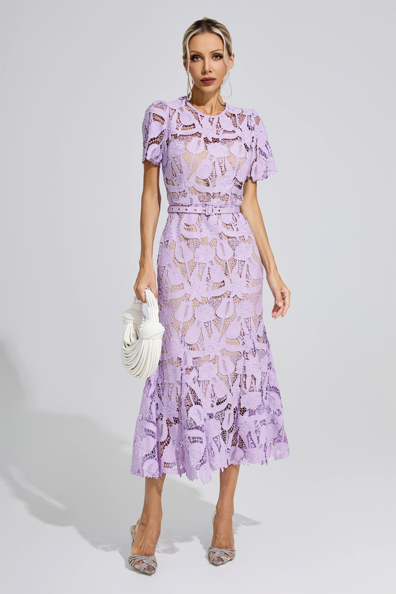 Lamarr Purple Lace Mermaid Maxi Dress