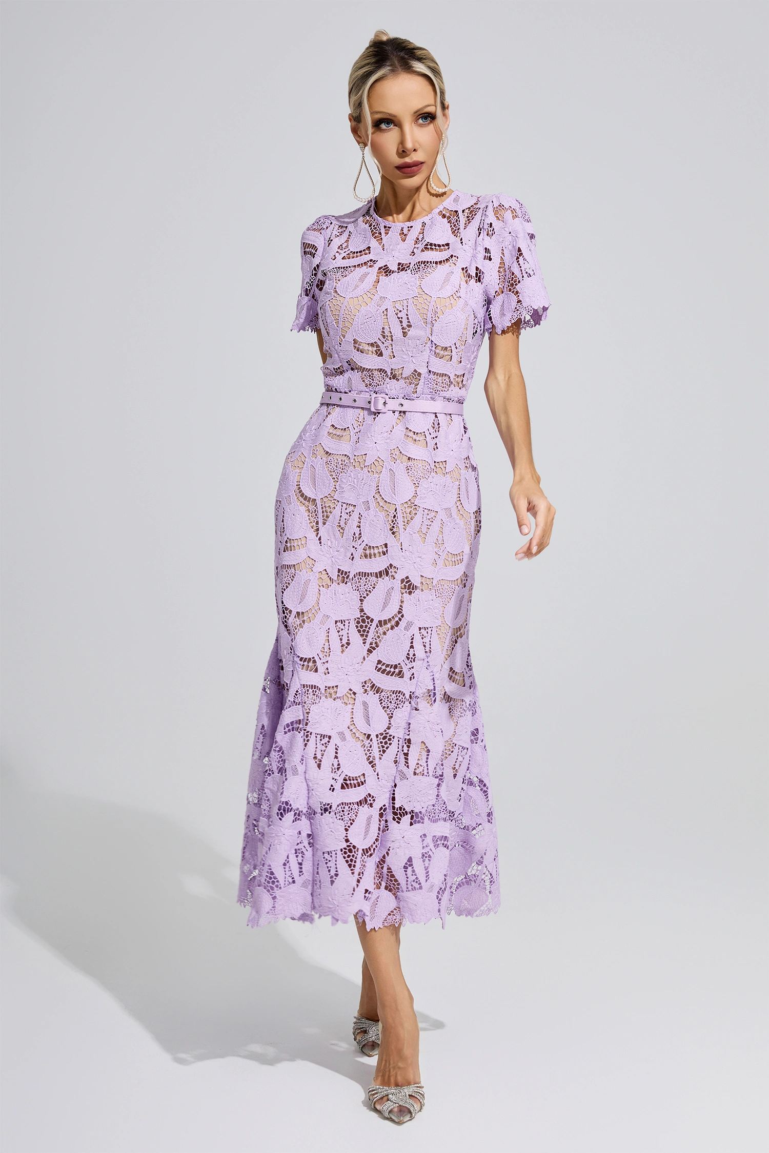 Lamarr Purple Lace Mermaid Maxi Dress