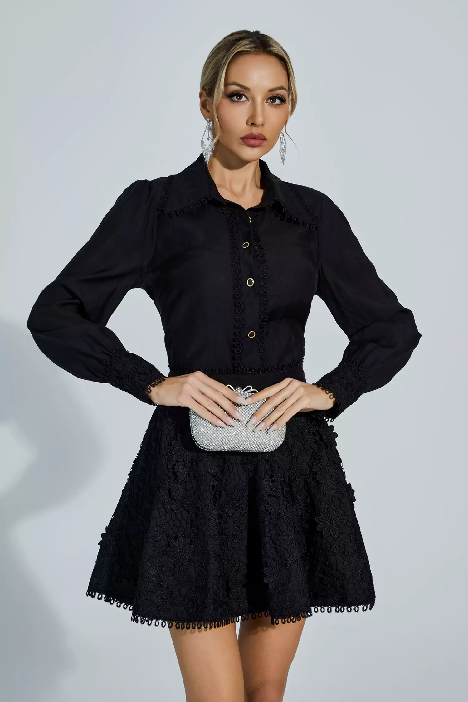 Layne Black Embroidery Set-CATCHALL