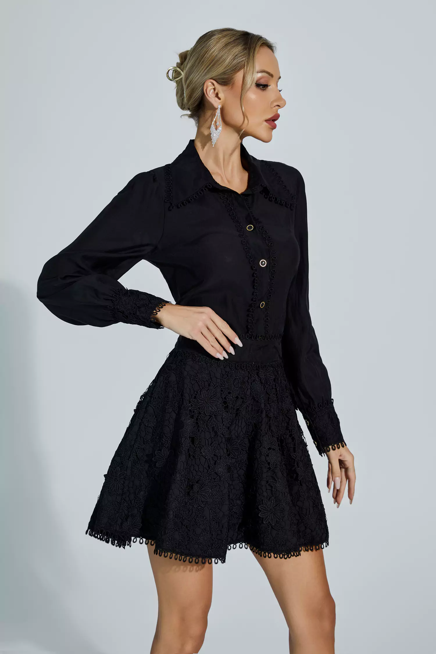 Layne Black Embroidery Set-CATCHALL