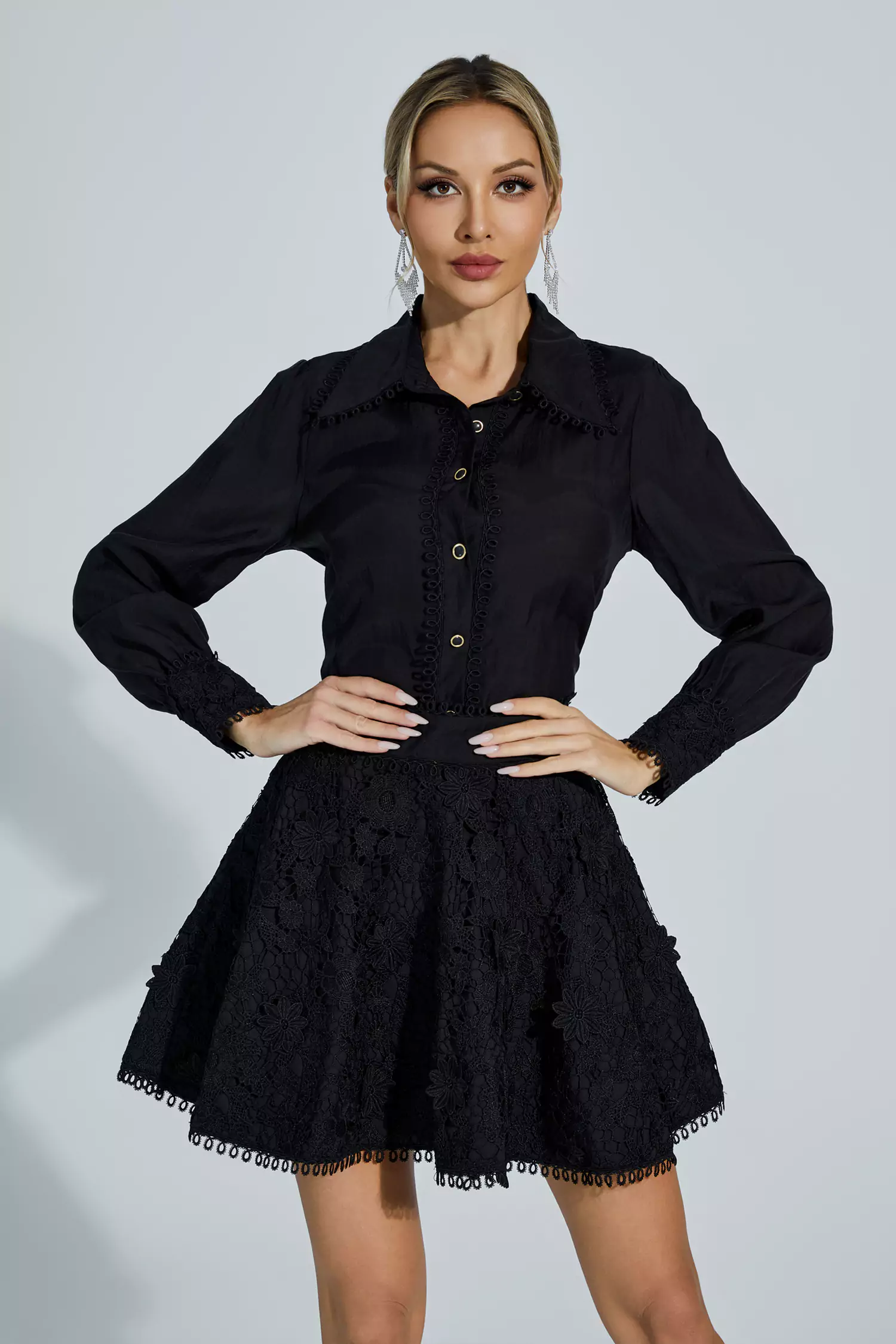 Layne Black Embroidery Set-CATCHALL