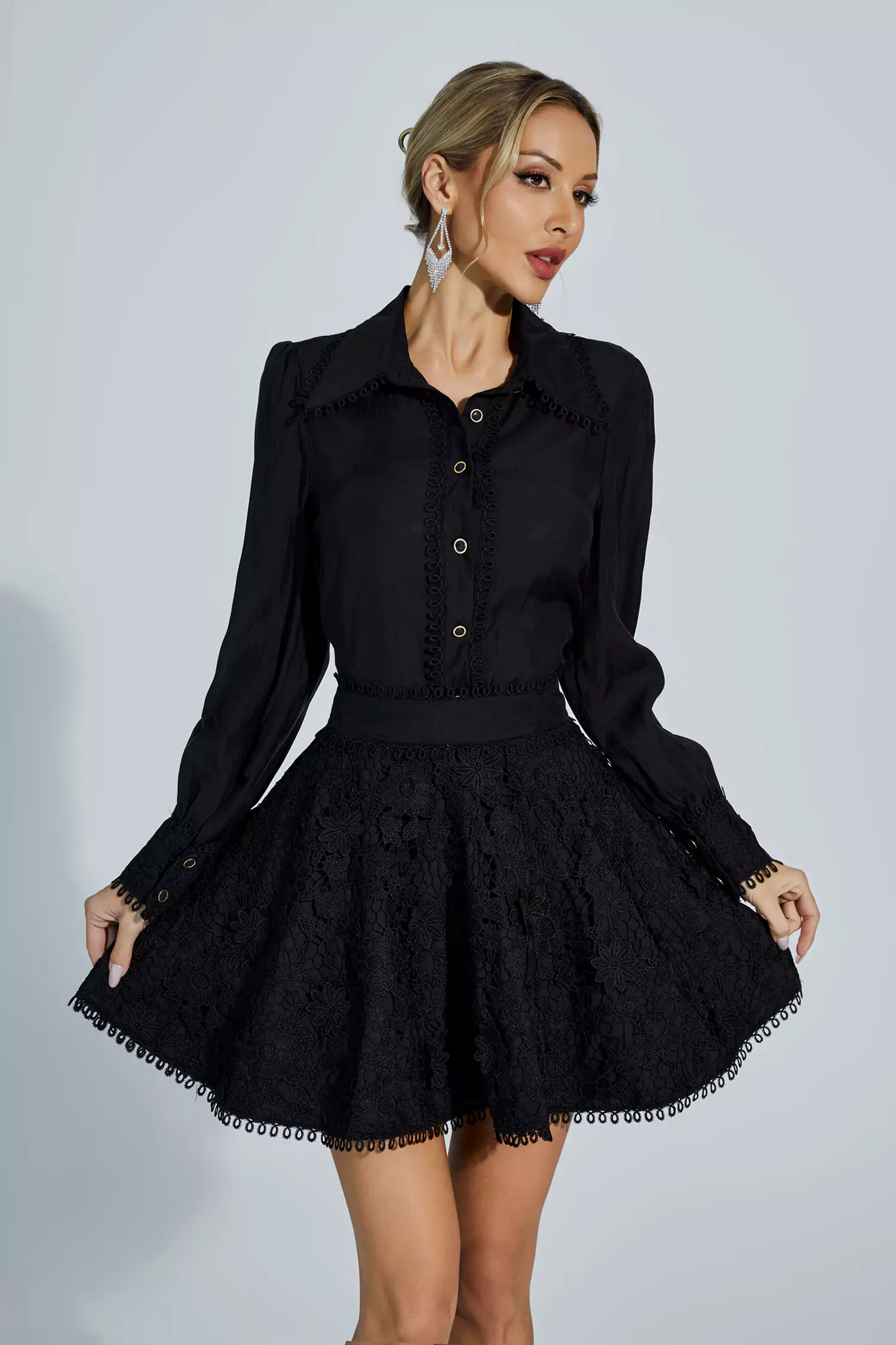 Layne Black Embroidery Set-CATCHALL