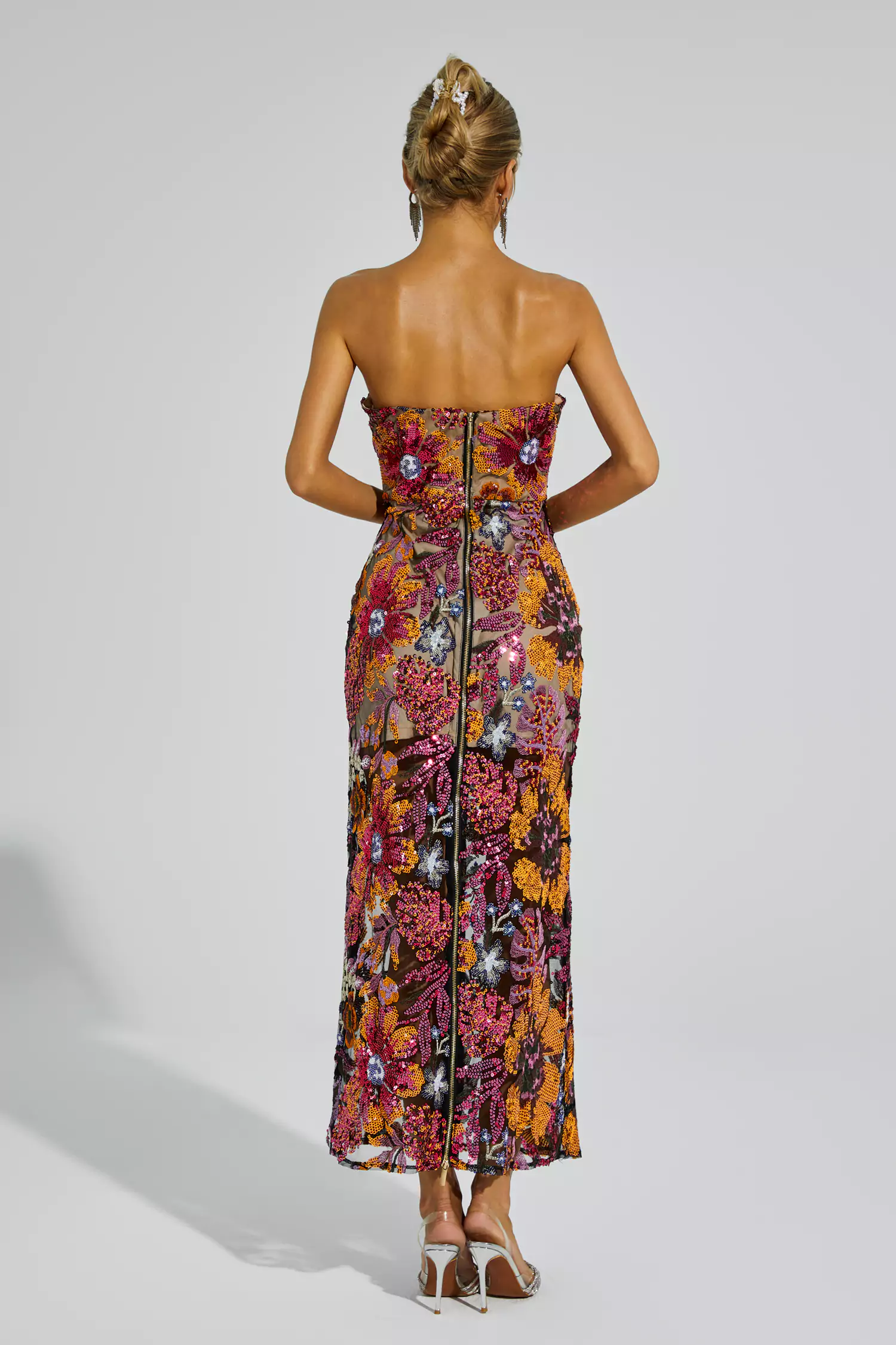 Leanna Red Flower Embroidered Maxi Dress-CATCHALL