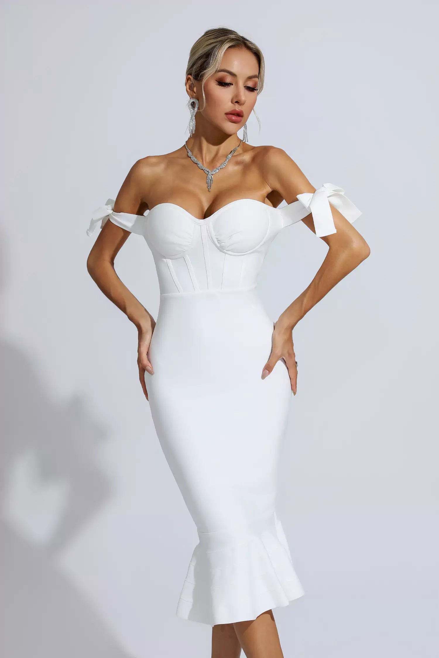 Legacy White Mermaid Midi Dress
