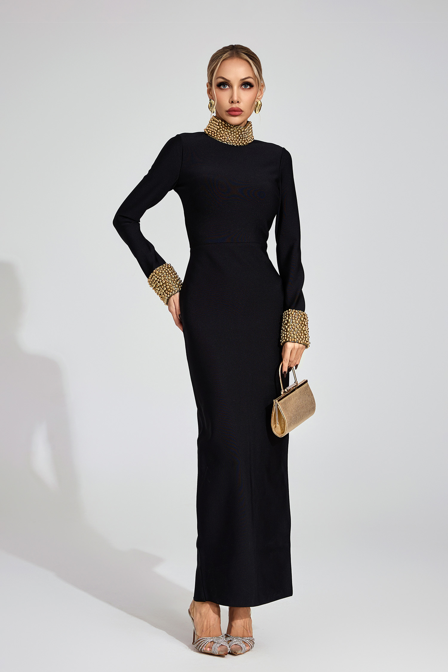 Leonie Black Backless Maxi Dress