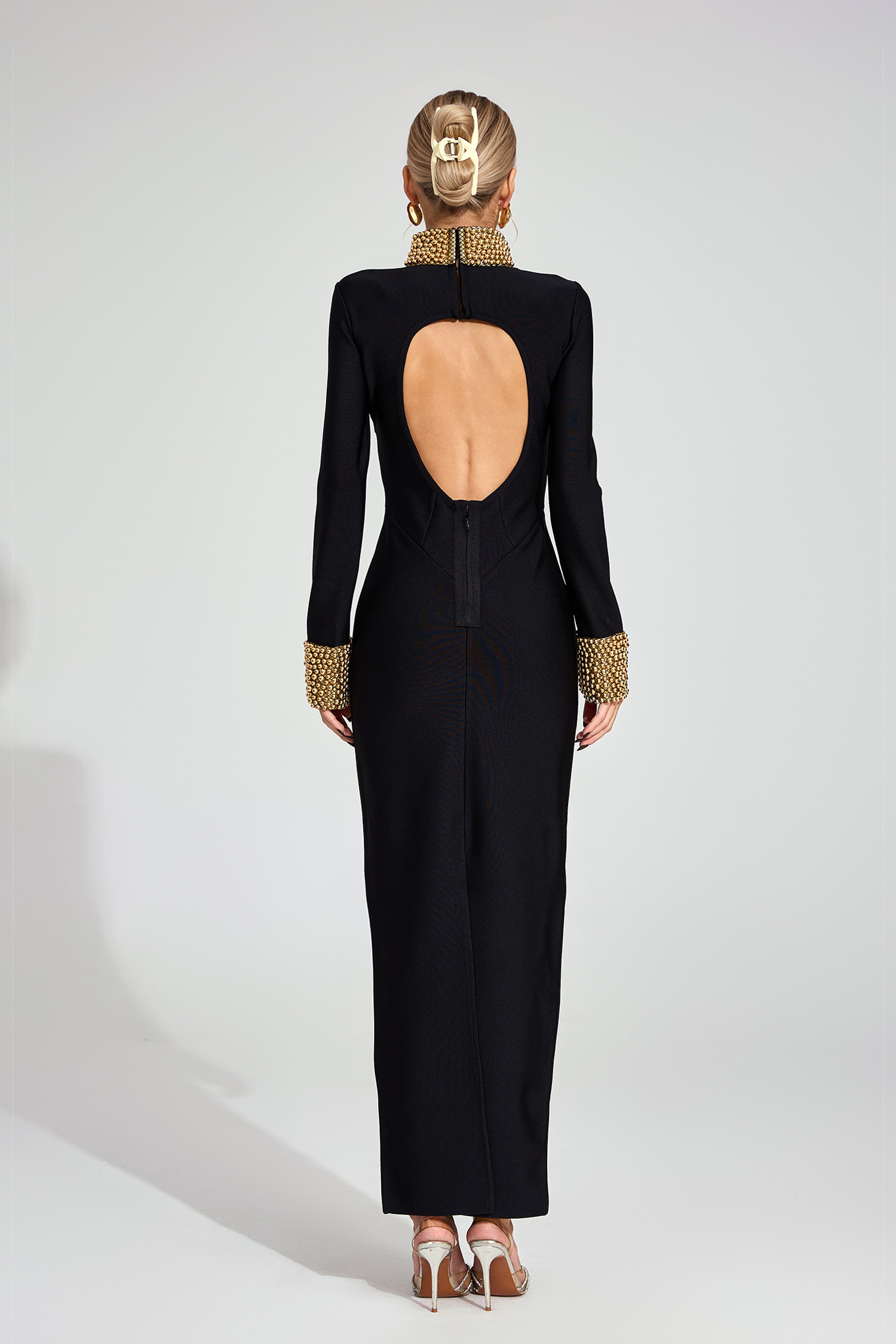 Leonie Black Backless Maxi Dress