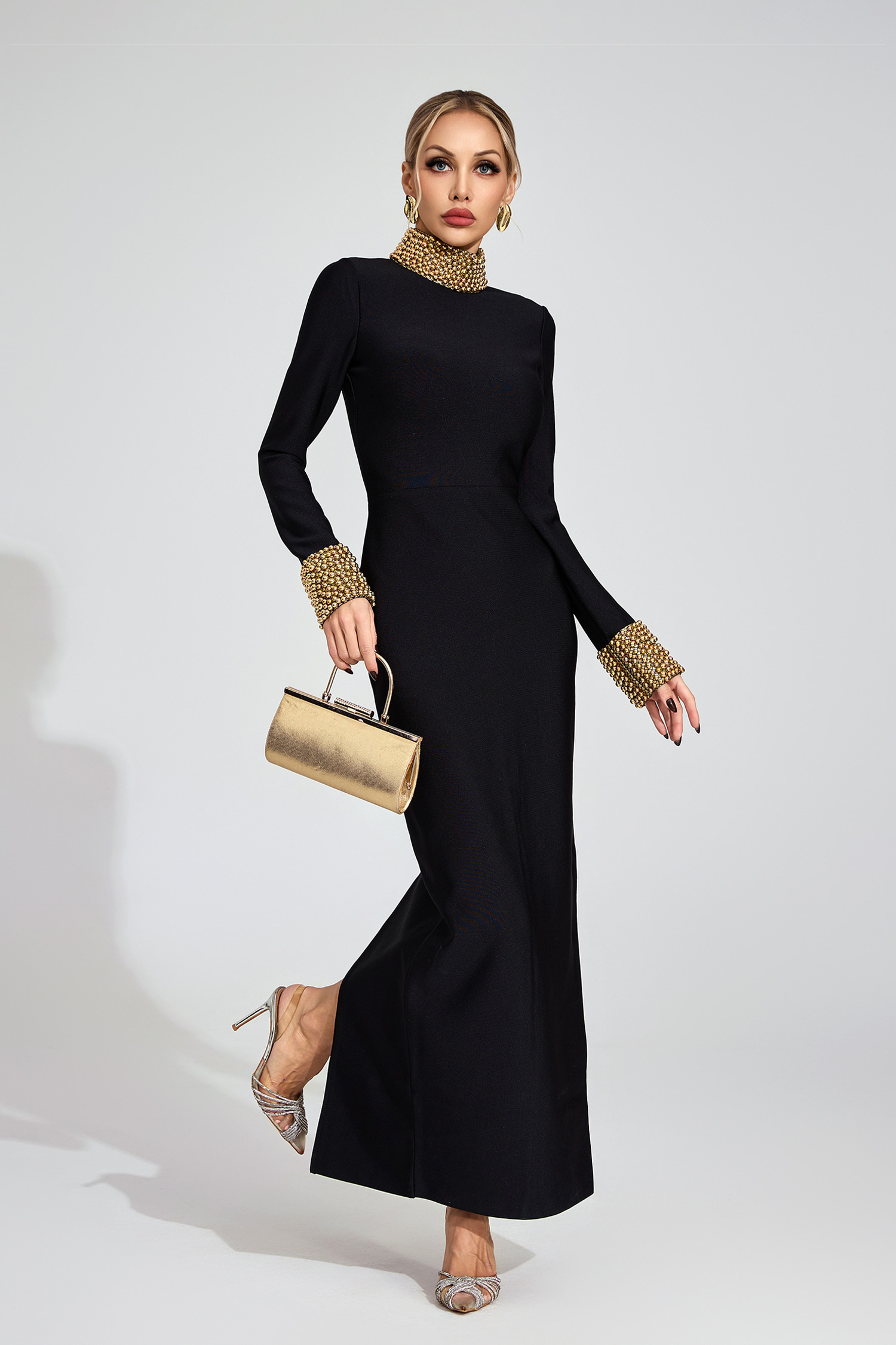 Leonie Black Backless Maxi Dress