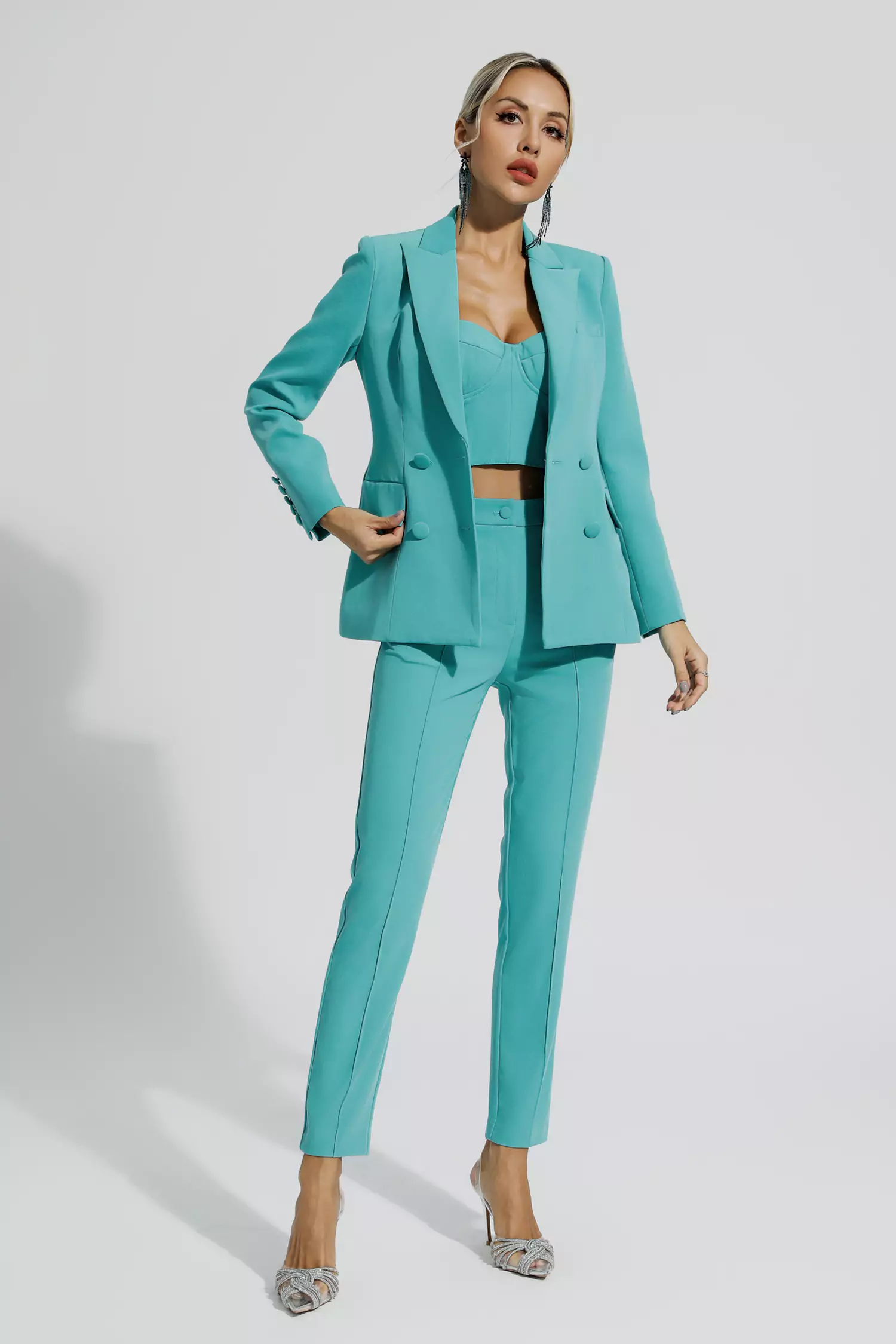 Leslie Blue Blazer Set