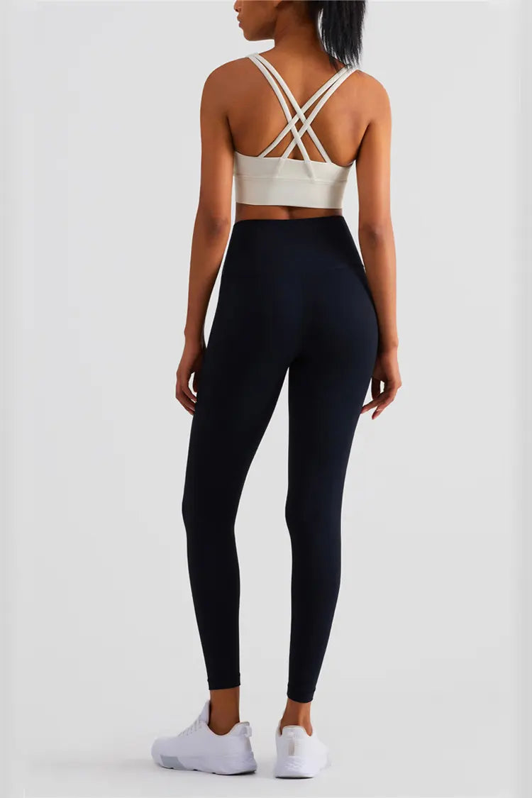 Lexi Black V-Waist Tight Leggings-CATCHALL