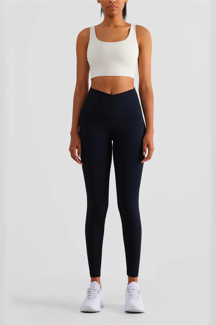 Lexi Black V-Waist Tight Leggings-CATCHALL