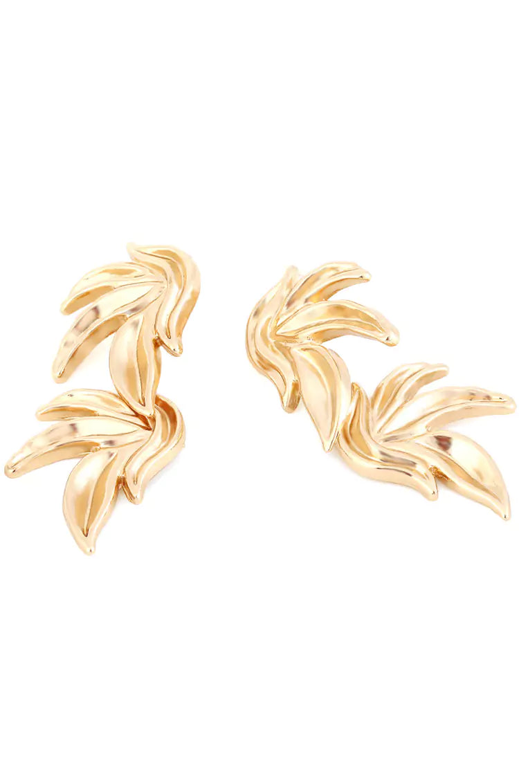Lia Gold Leaves Earrings-CATCHALL
