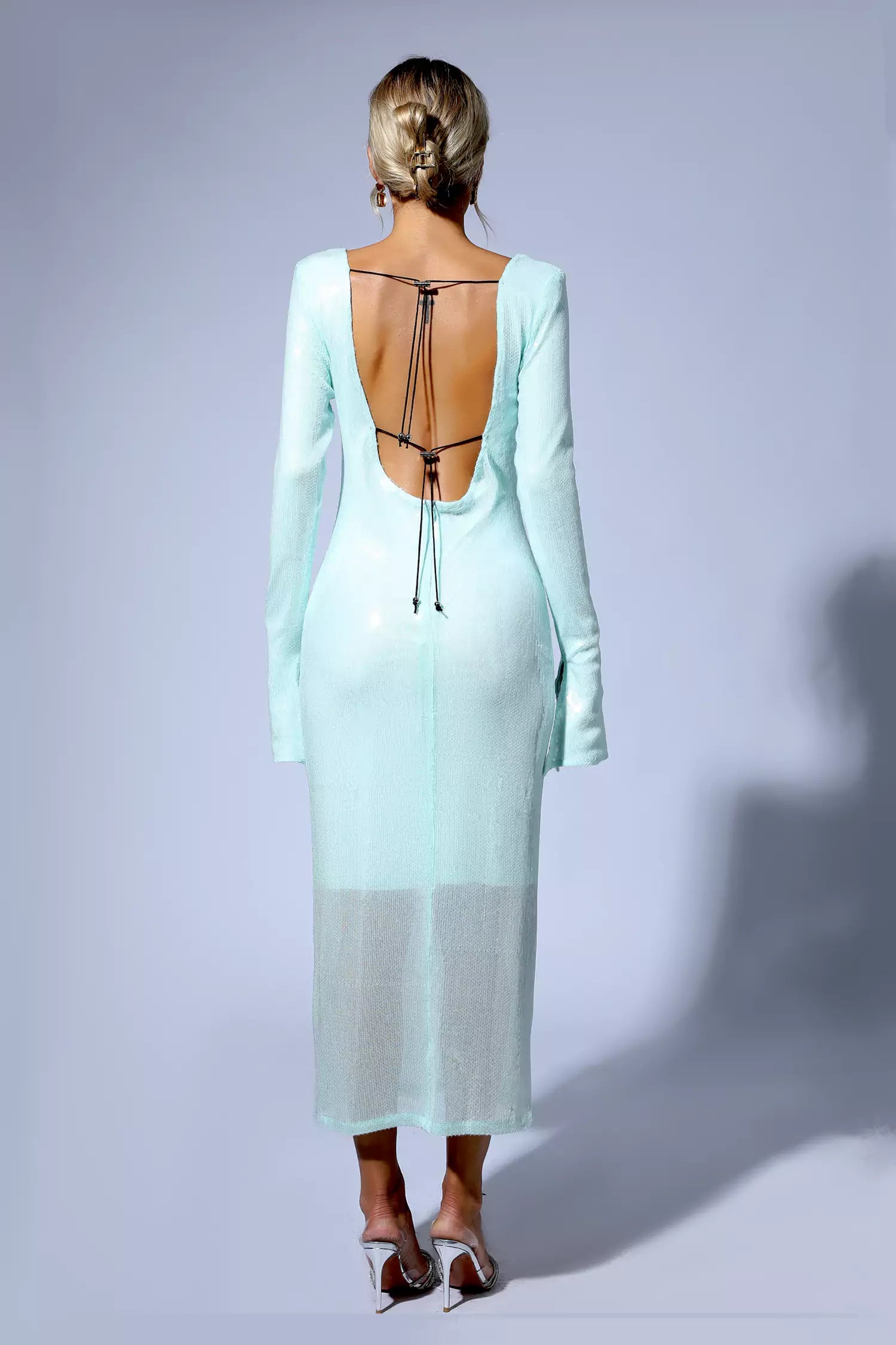 Lilly Teal Sequin Maxi Dress-CATCHALL