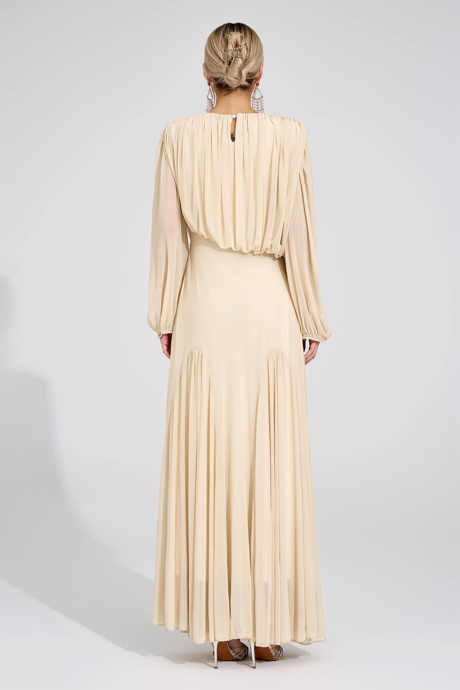 Linnea Yellow Pleated Maxi Dress