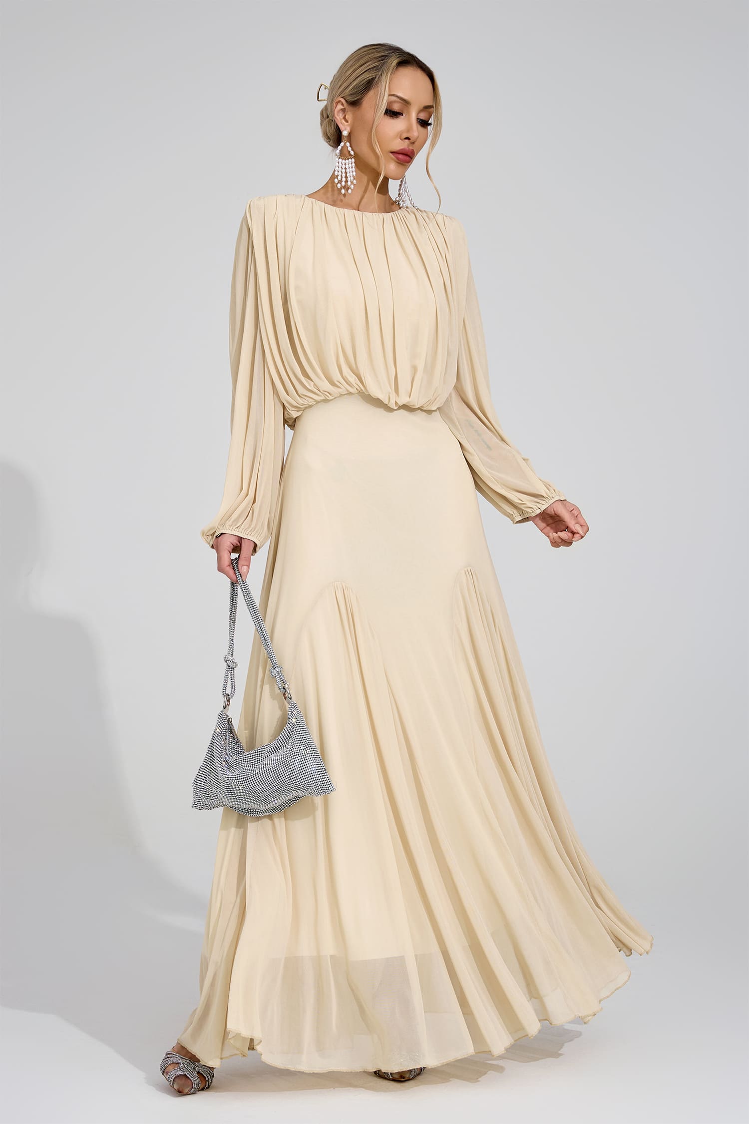 Linnea Yellow Pleated Maxi Dress