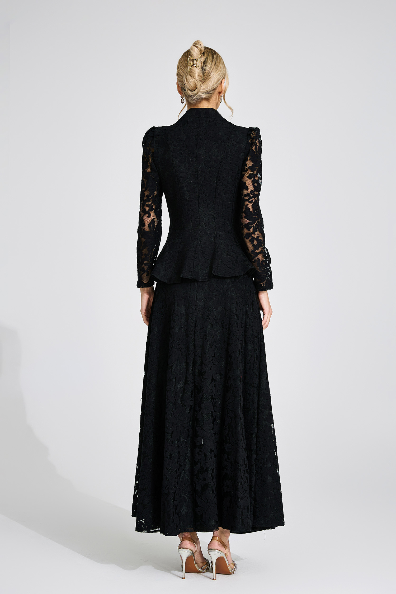 Olwen Black Lace Two Piece Set